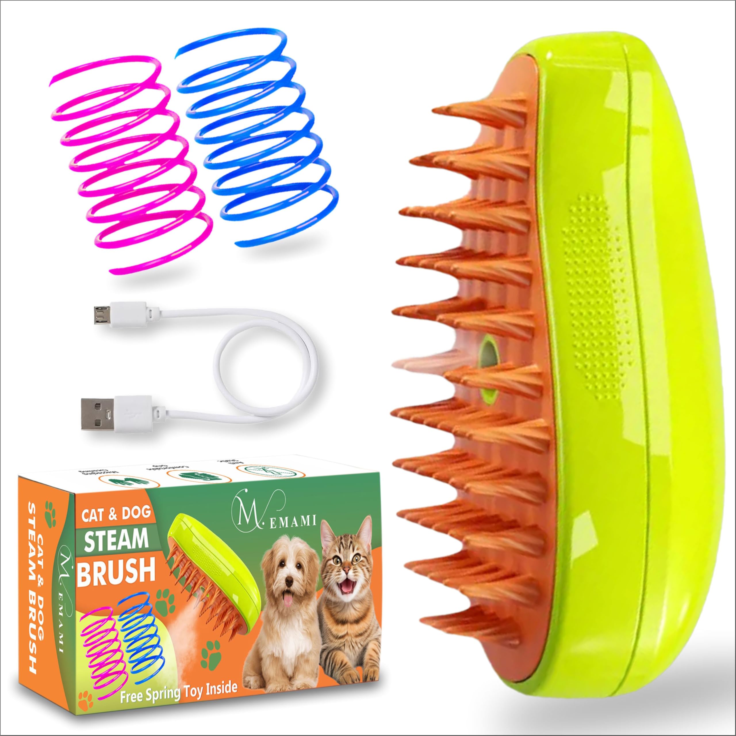 Steam Brush For Cats 3-In-1 Self-Cleaning Grooming Steam Cat Brush For Cat And Dogs - Indoor Cat Spray Mist Grooming Comb For Lo