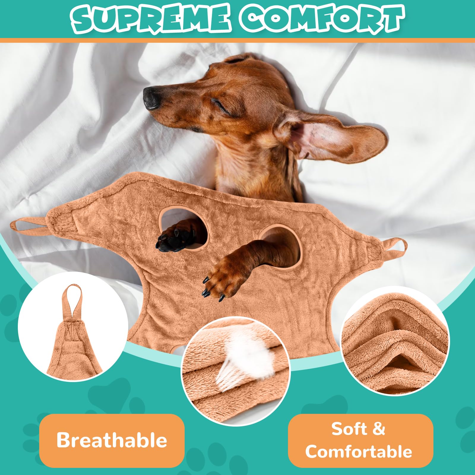 Wscxsc Dog Grooming Kit, Dog Grooming Supplies, Dog Grooming Hammock, Dog Grooming Harness, Dog Nail Clippers, Dog Nail Grinder, Hooks, Dog Hammock Kit For Nail Trimming/Hair Trimming(Coffee, M)