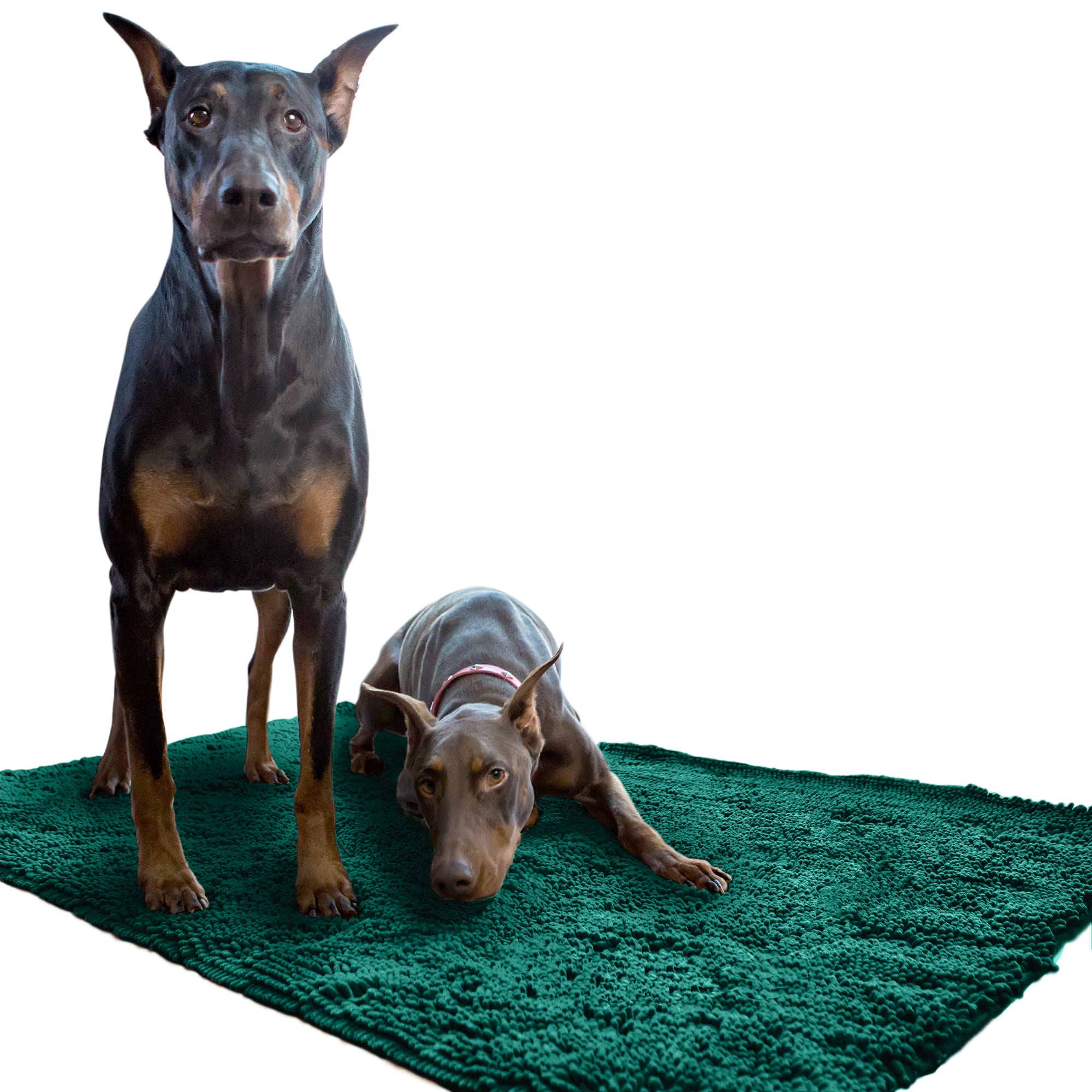 Soggy Doggy Doormat Plain Solid Color Design | Evergreen | Extra-Large 36    X 60    | Ultra Absorbent Microfiber Chenille Wet D