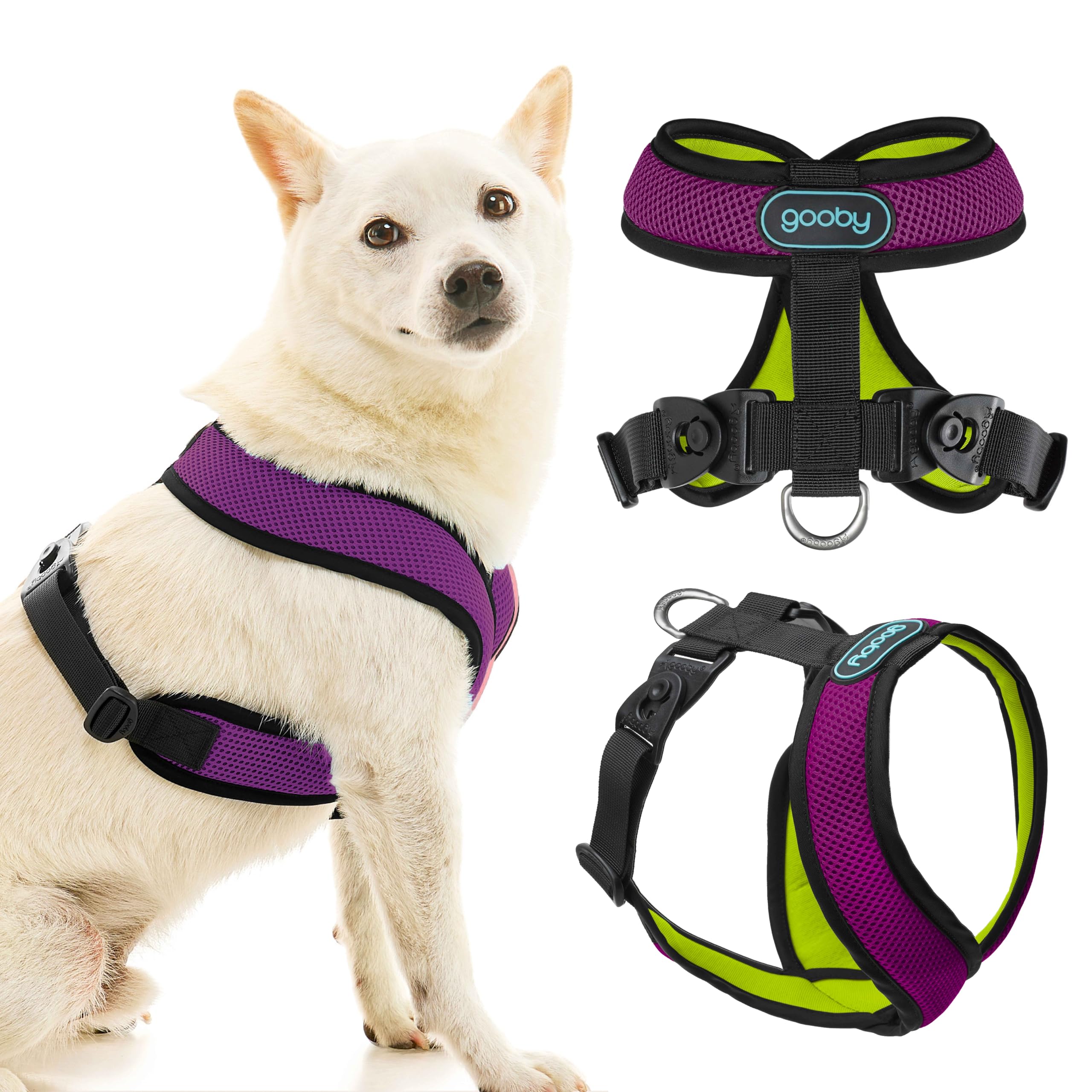 Gooby Comfort X Harness Dual Snap Mesh In Dog Harness - Violet, Small