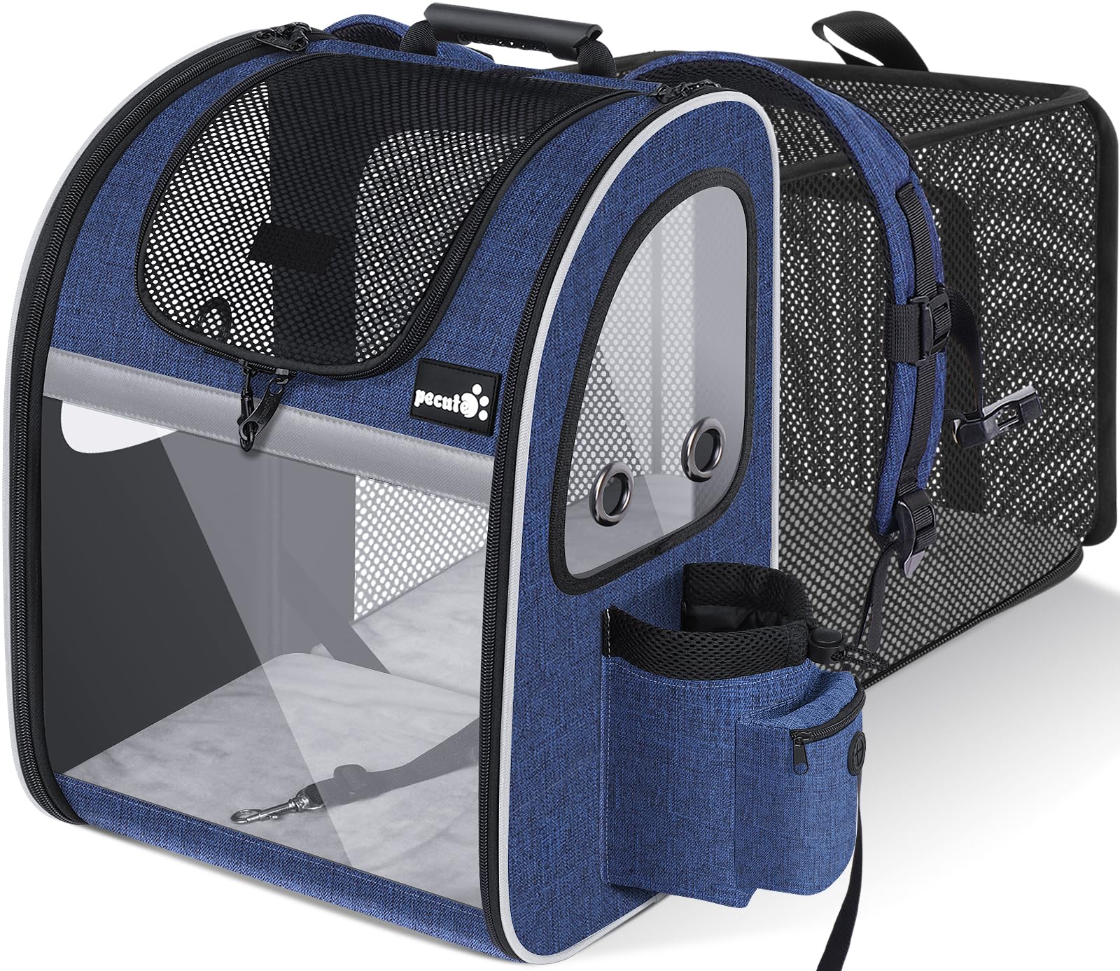 Pecute Pet Carrier Backpack, Cat Backpack Carrier, Expandable with Breathable Mesh for Small Dogs Cats Puppies, Dog Backpack Car