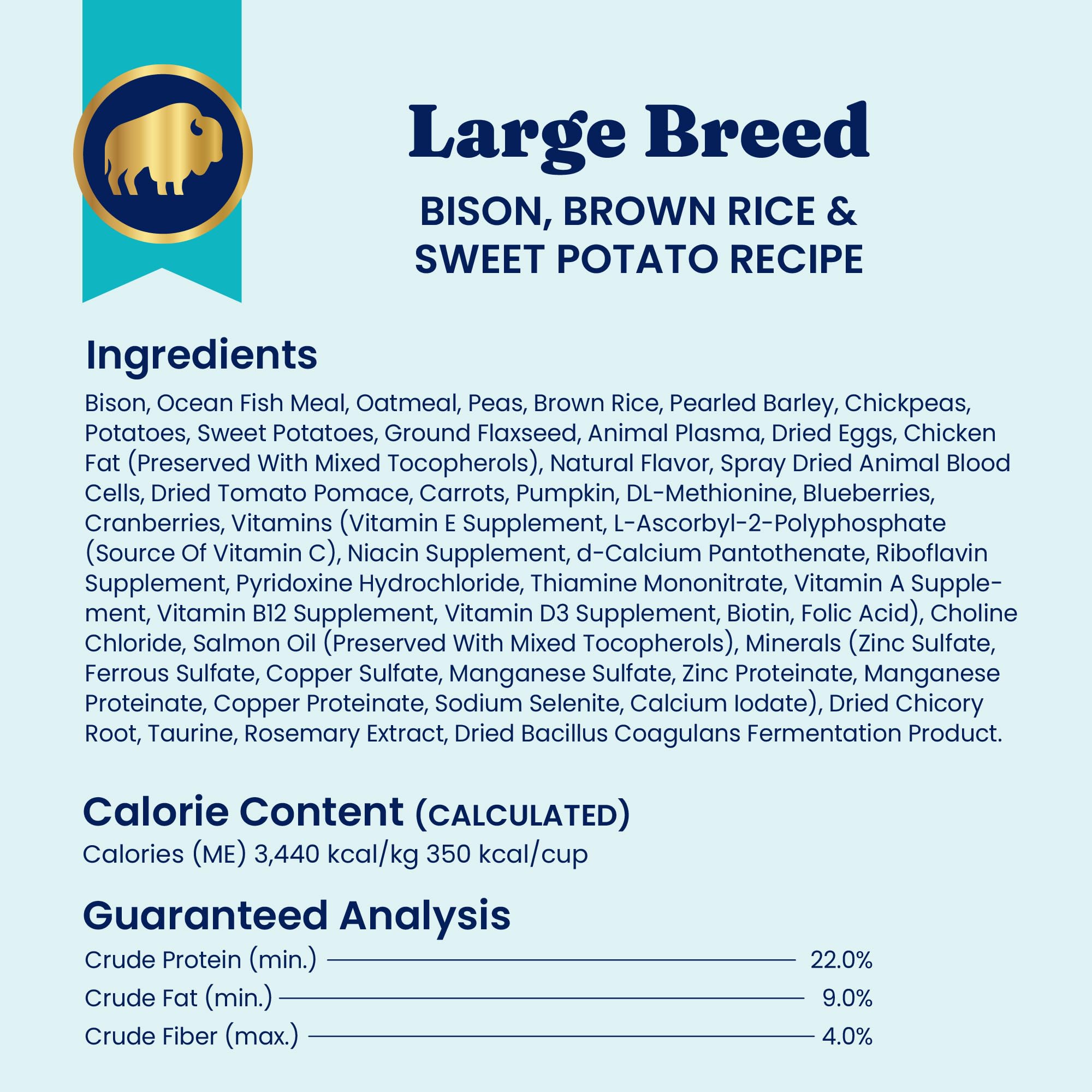 Solid Gold Bison Dry Dog Food for Large Dogs - High Protein, Whole Grain Kibble with Real Bison, Brown Rice & Omega 3 - Large Ki