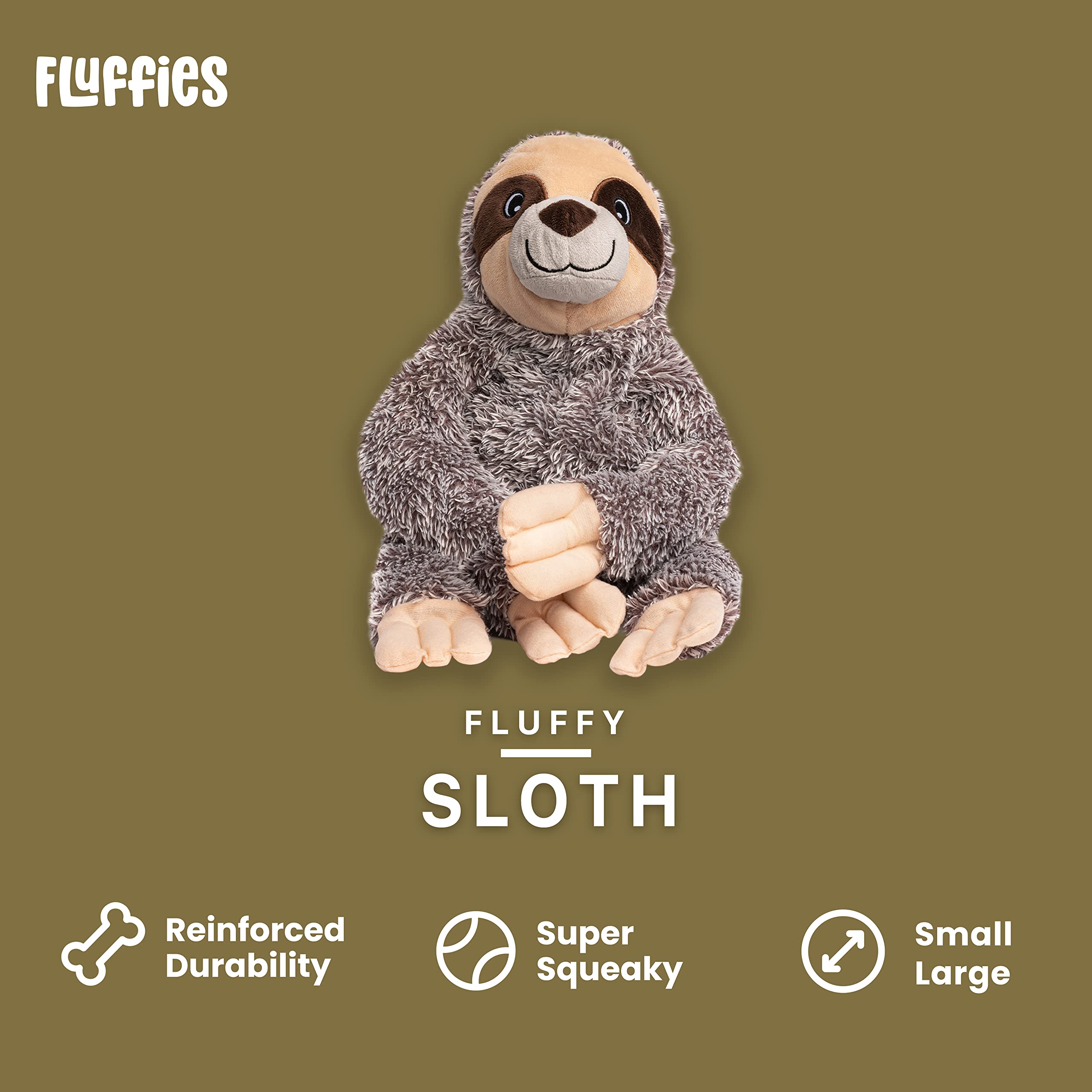 Fabdog Dog Fluffy Sloth Large