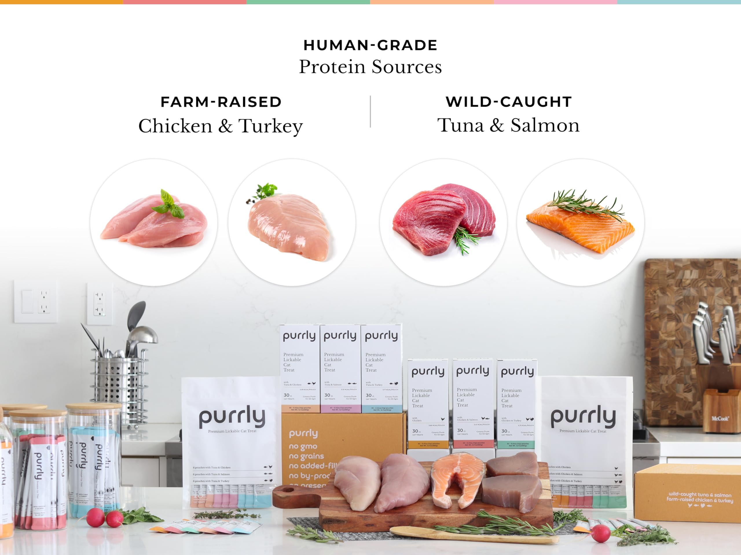 Purrly Lickable Wet Cat Treats Creamy Pur  e Human-Grade Chicken Breast with Prebiotic and Dietary Fiber for Digestive Health (3