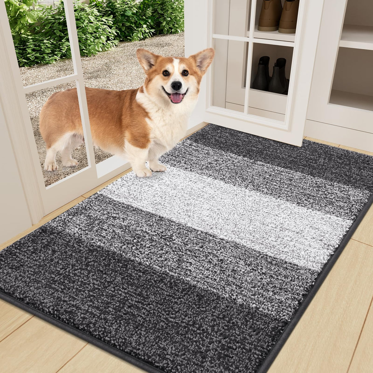 Smiry Dog Door Mat For Muddy Paws, Absorbs Moisture And Dirt, Low-Profile Entryway Mat With Non-Slip Backing, Mud Mat For Dogs, 