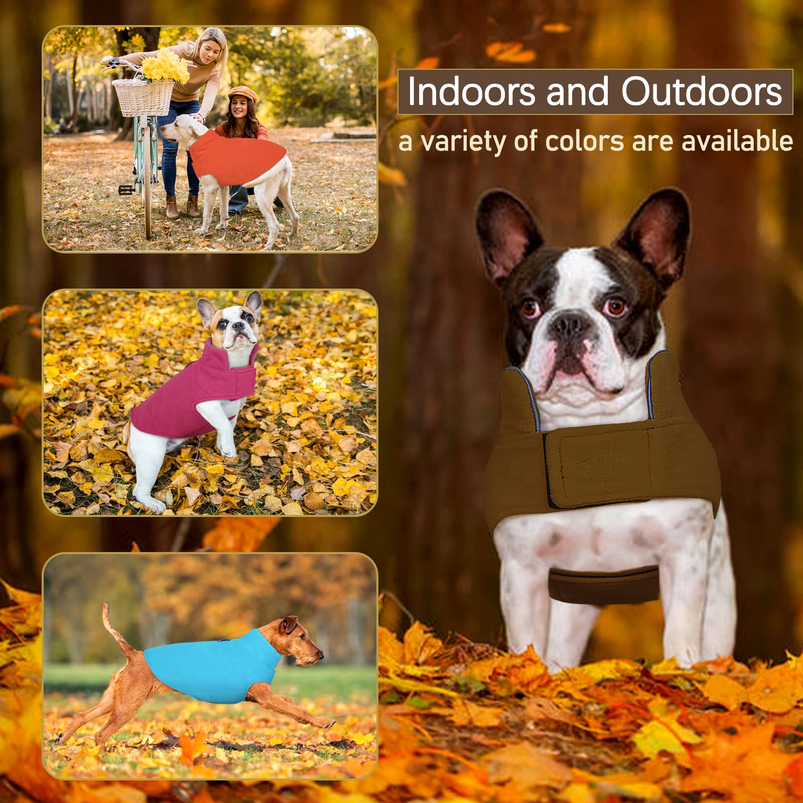 Windproof Winter Warm Fleece Dog Coat Jacket Reflective Soft Pet Dog Vest Apparel Overcoat For Small Medium Large Breeds For Cold Weather Leash Access