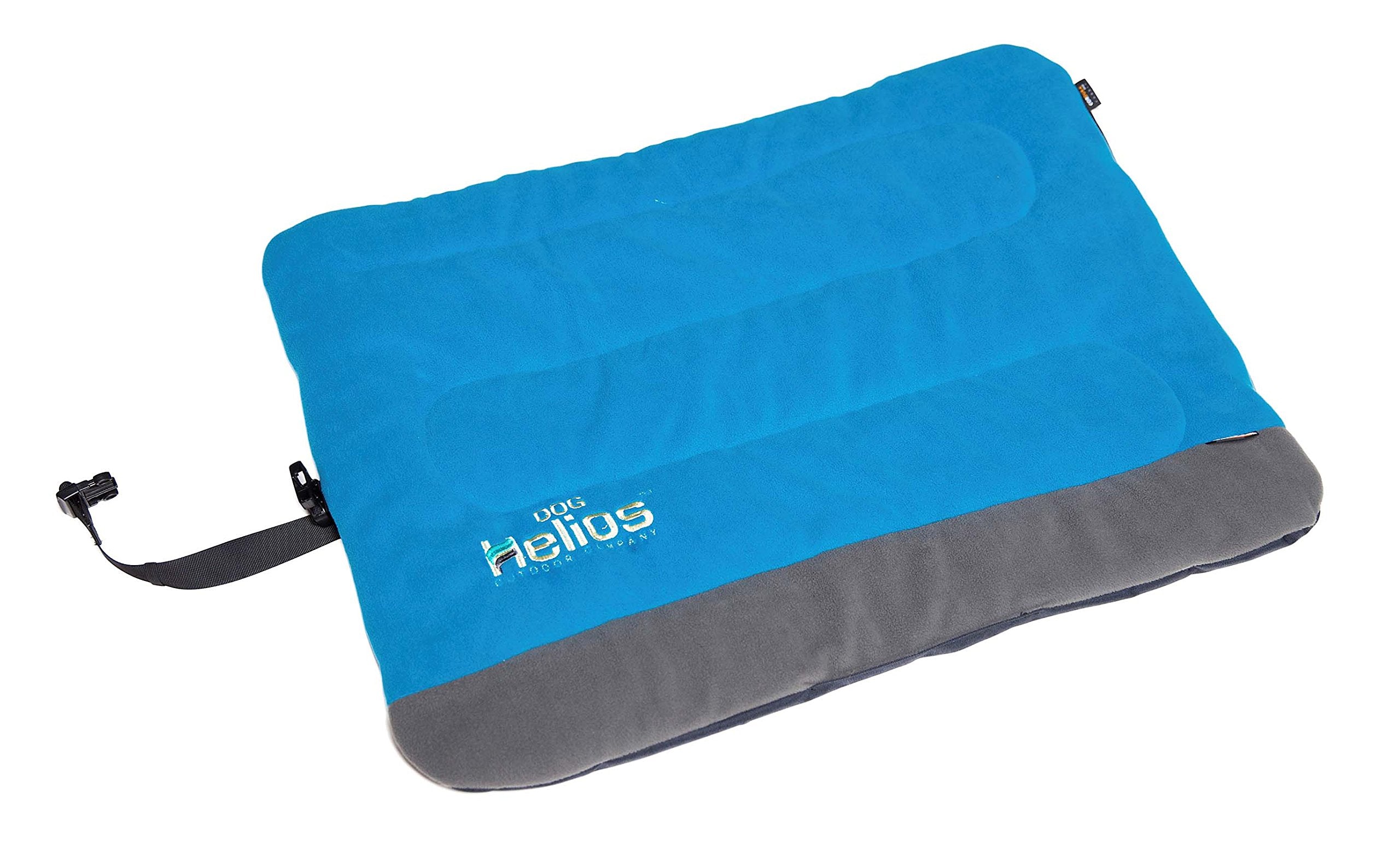 DOGHELIOS 'Combat-Terrain' Cordura-Nyco Reversible Nylon and Polar Fleece Travel Camping Folding Pet Dog Bed Mat, X-Large, Blue, Grey