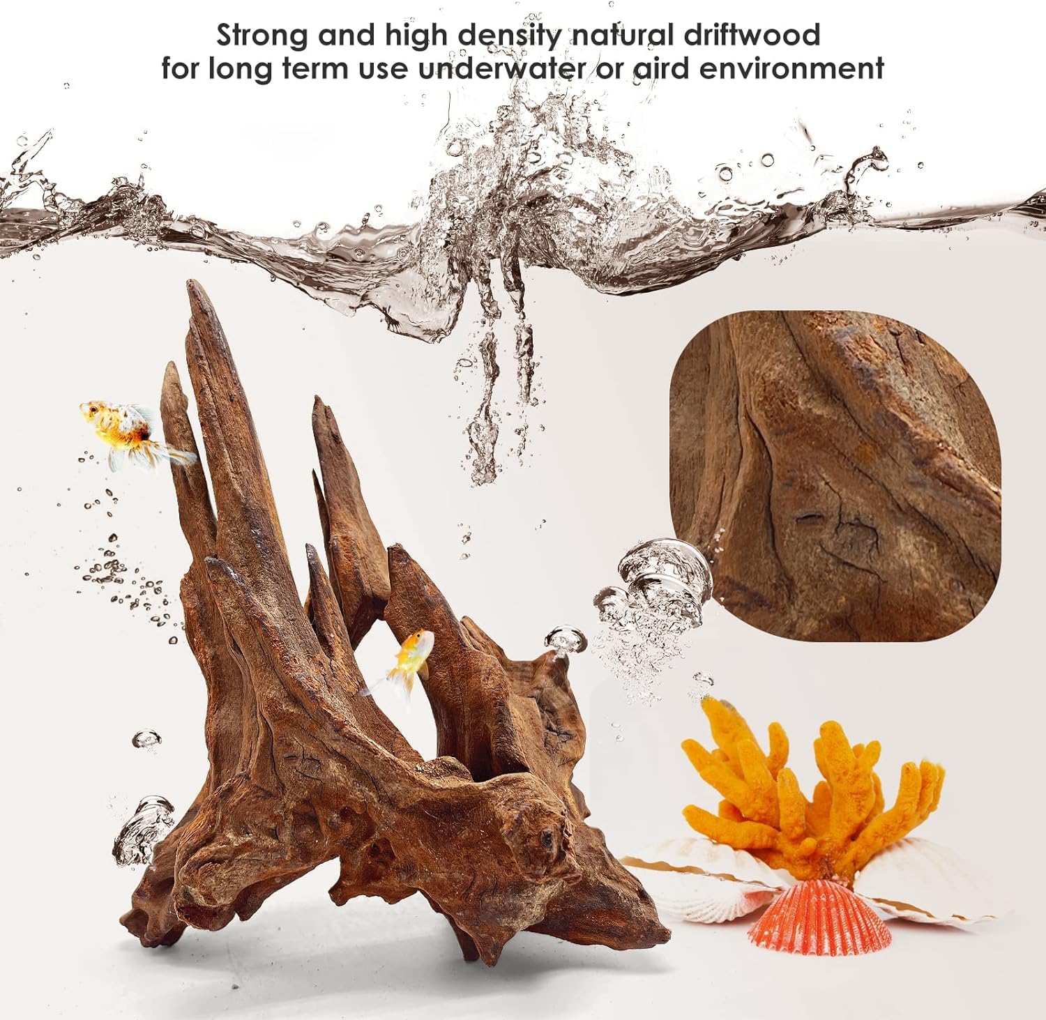 Jorewood Natural Large Aquarium Driftwood for Fish Tanks & Reptile Terrariums - 100% Safe Fish Tank Decorations, Unique Twisted