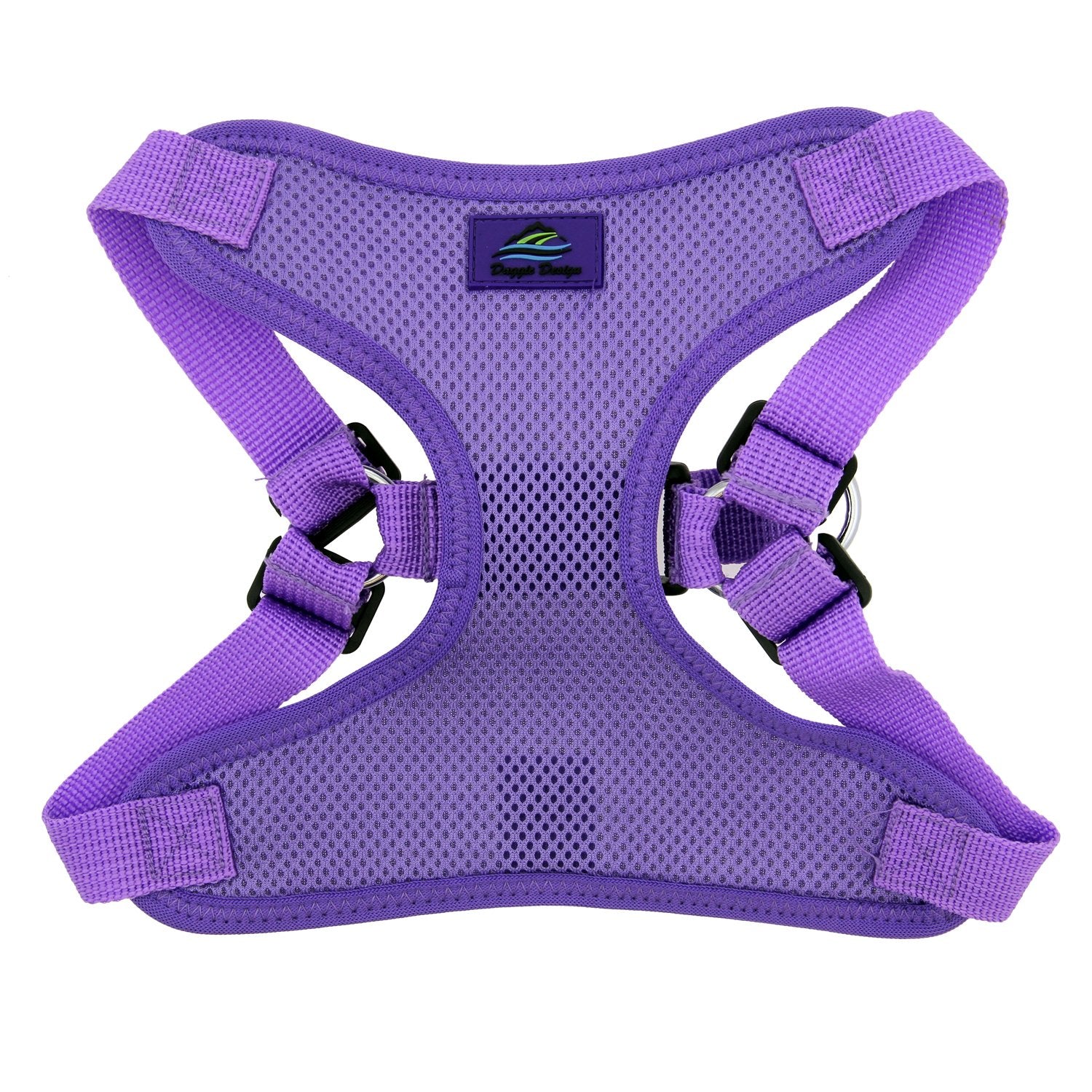 Doggie Design Dog Harness - No Choke Dog Harness, Dog Vest, Mesh Polyester, Pet Harness, Simple Step In And Go Design, Harness For Dog - Paisley Purple - L