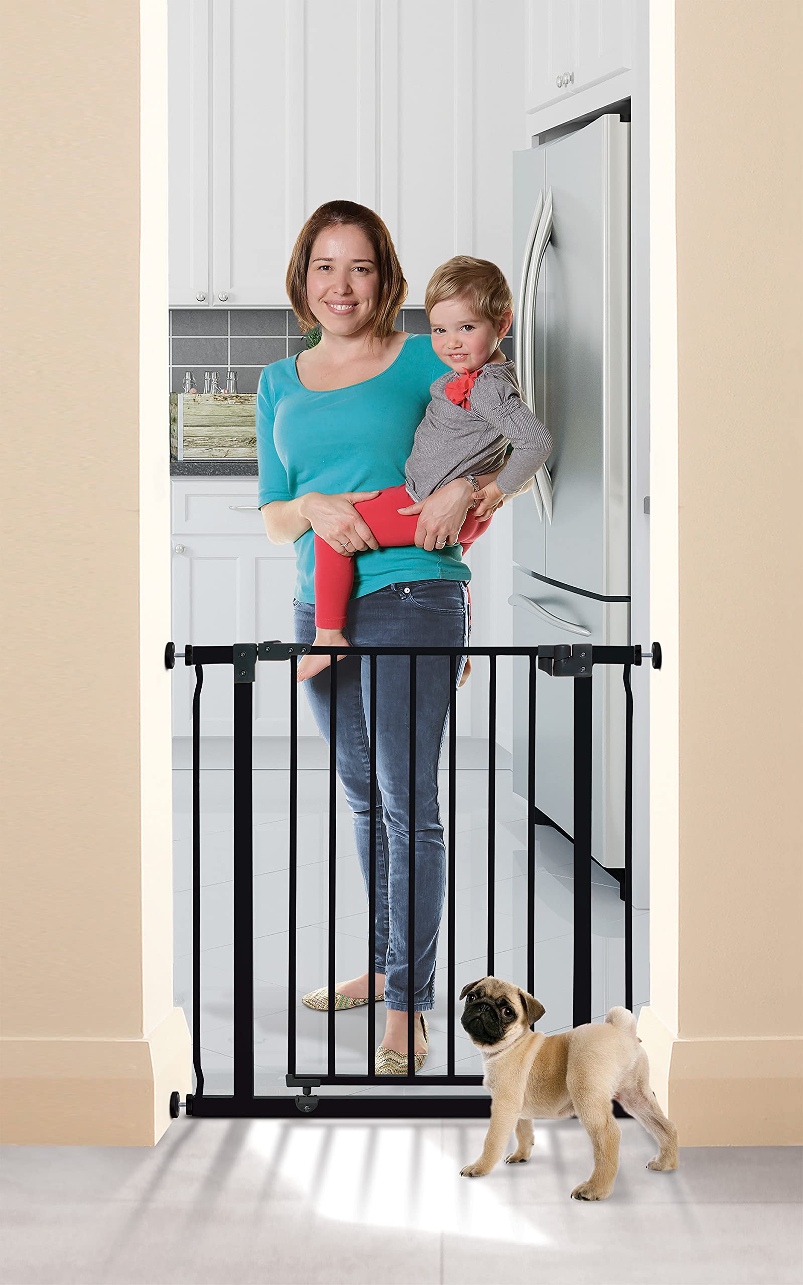 Dreambaby Liberty Walk Thru Baby Safety Gate Set - with 3.5inch Extension Panel, Fits 29.5-36.5inch Openings - Pressure Mounted