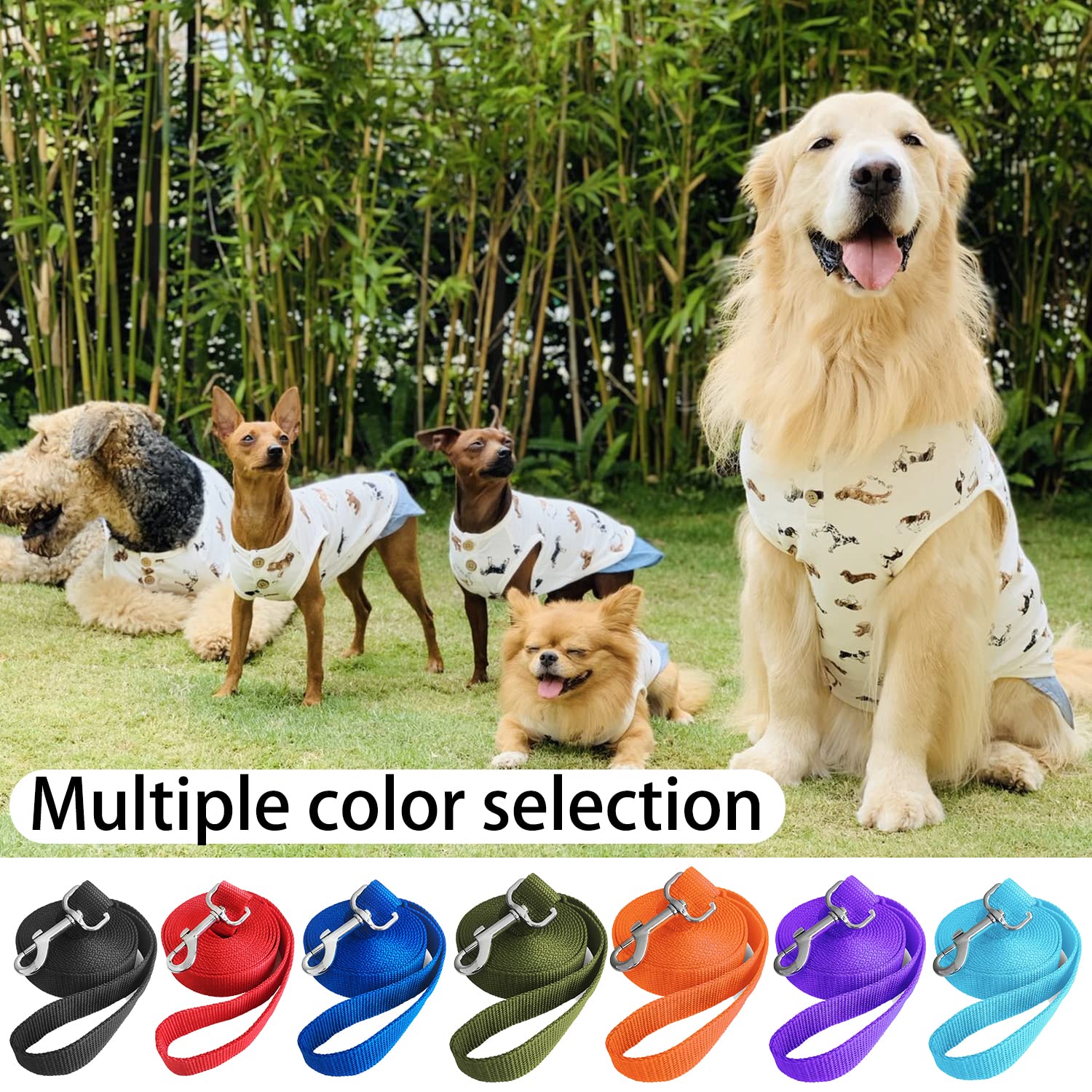 Jeckpat 10Ft Black Dog Leashes Long Line Training Puppy Leash,For Large,Medium And Small Dogs,Long Puppy Lead,For Training,Backy