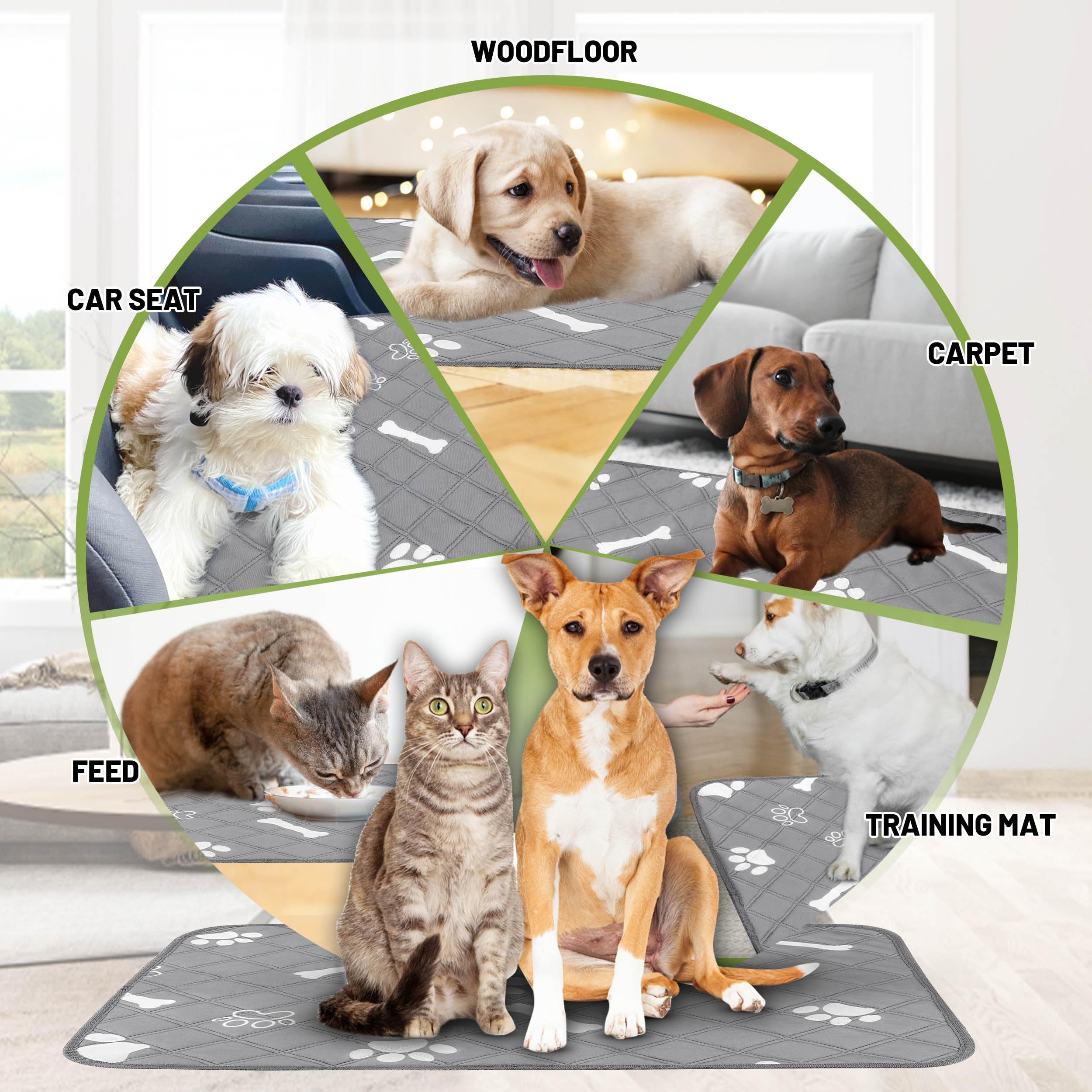 Patiencet Washable Pee Pads For Dogs, 18'' X 24'' Reusable Puppy Pads With Super Absorbent For Pet Training, Housebreaking And I