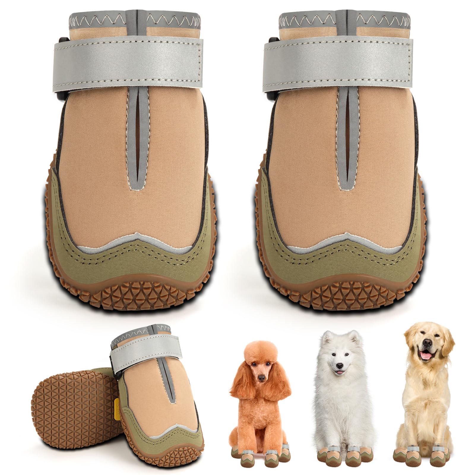 Hcpet Dog Boots For Large Dogs, Dog Shoes For Hot Pavement Winter Snow, Paw Protector Dog Booties Designed For Comfort And Breat