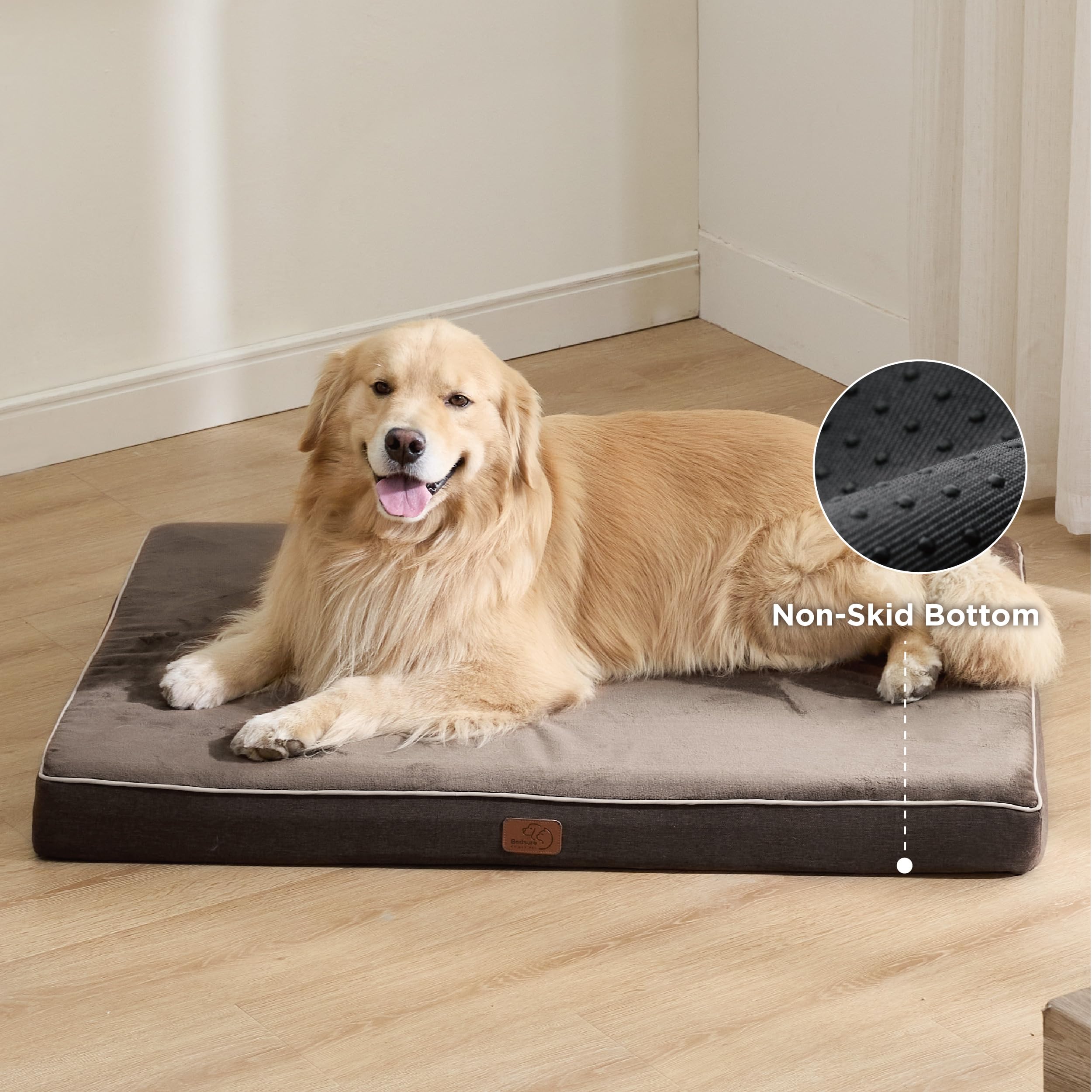 Bedsure Memory Foam Dog Crate Bed For Extra Large Dogs - Xl Orthopedic Waterproof Pet Beds With Removable Washable Water-Resista