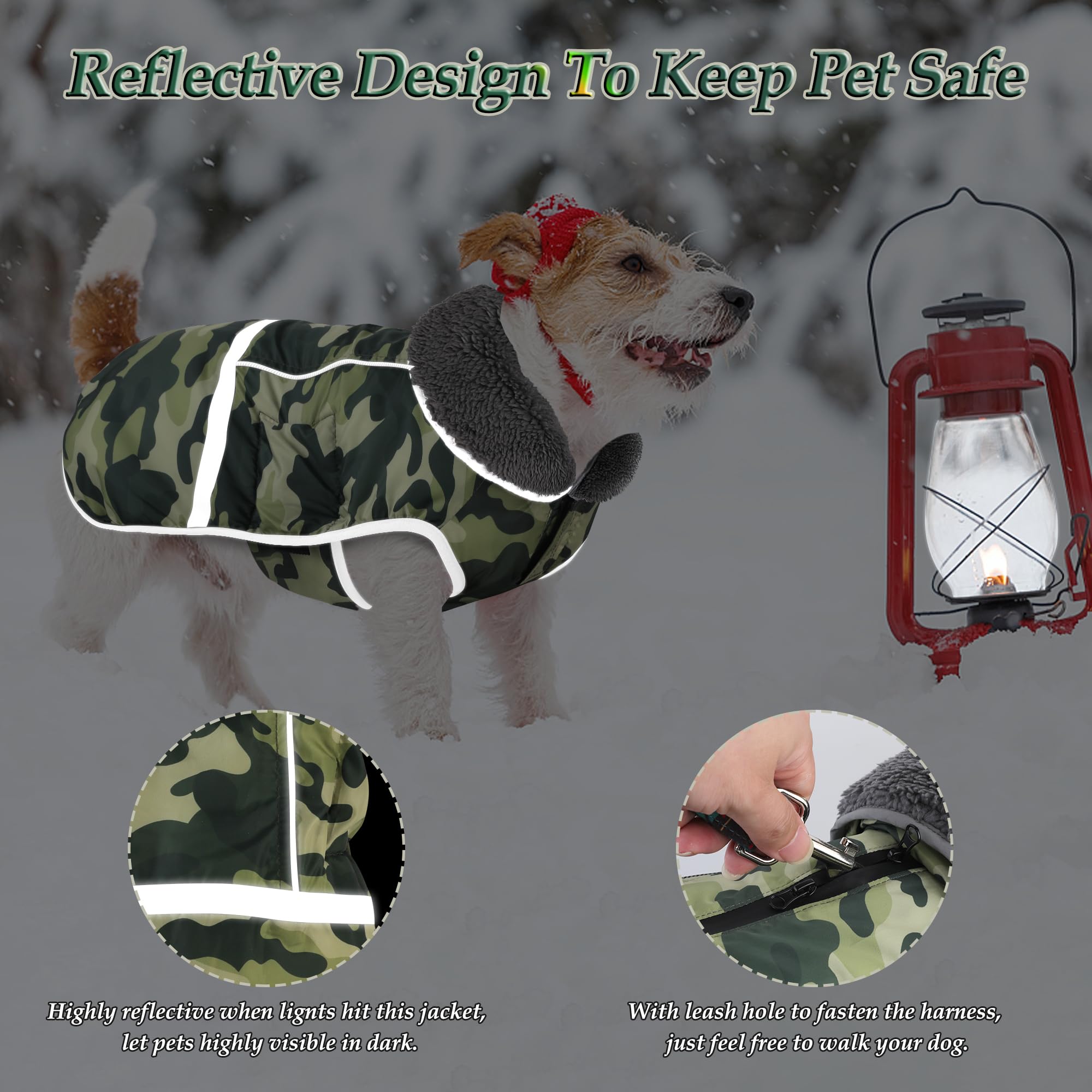 Dogcheer Warm Dog Coat - Waterproof, Reflective, Adjustable Winter Jacket With Buckle - Christmas Snow Jacket - Cozy Cold Weathe