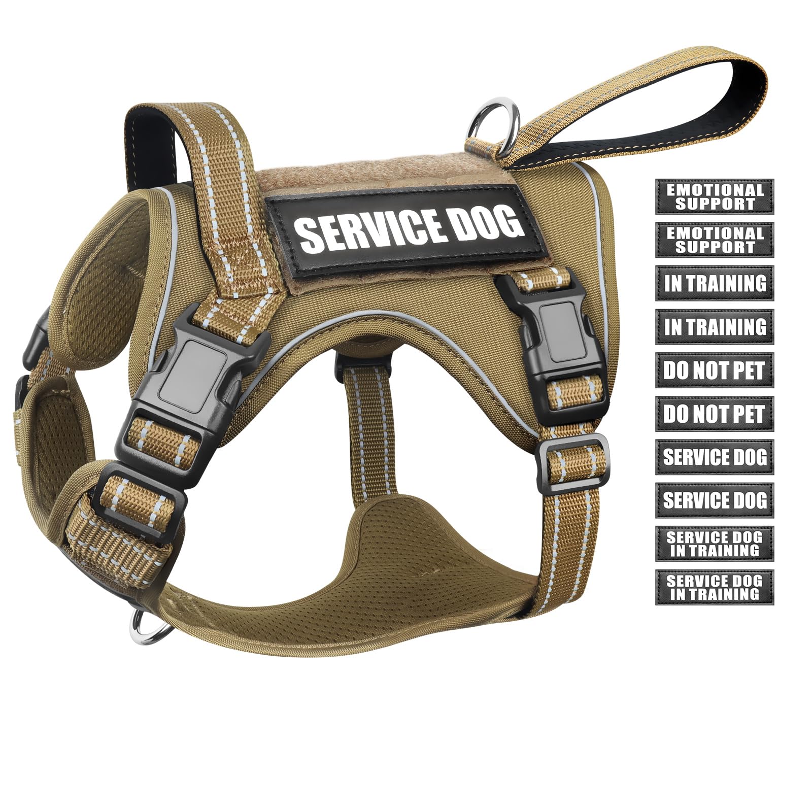 Winsee Tactical Dog Harness, No Pull Dog Harness For Medium Large Dogs With Handle & Molle, Military Service Dog Vest Harness In