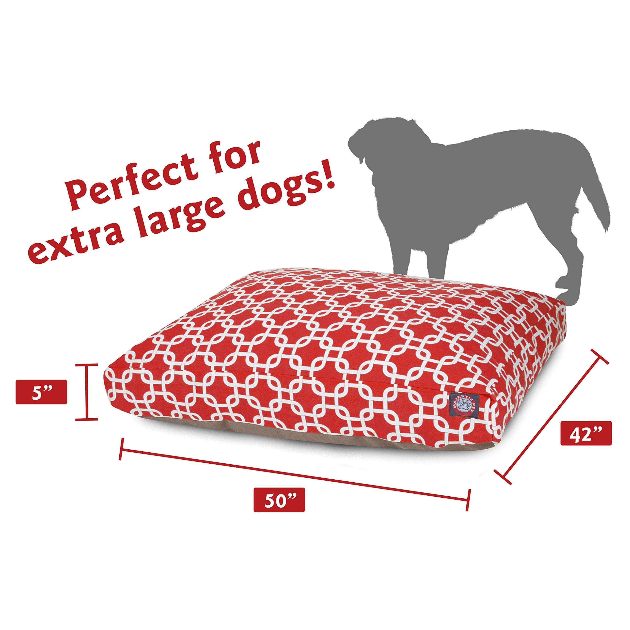 Red Links Extra Large Rectangle Indoor Outdoor Pet Dog Bed With Removable Washable Cover By Majestic Pet Products