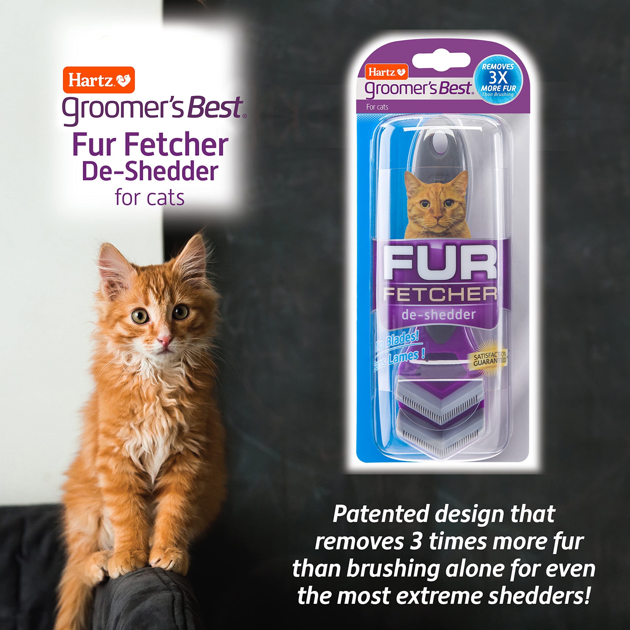 Hartz Groomer'S Best Fur Fetcher De-Shedder Grooming Tool For Cats