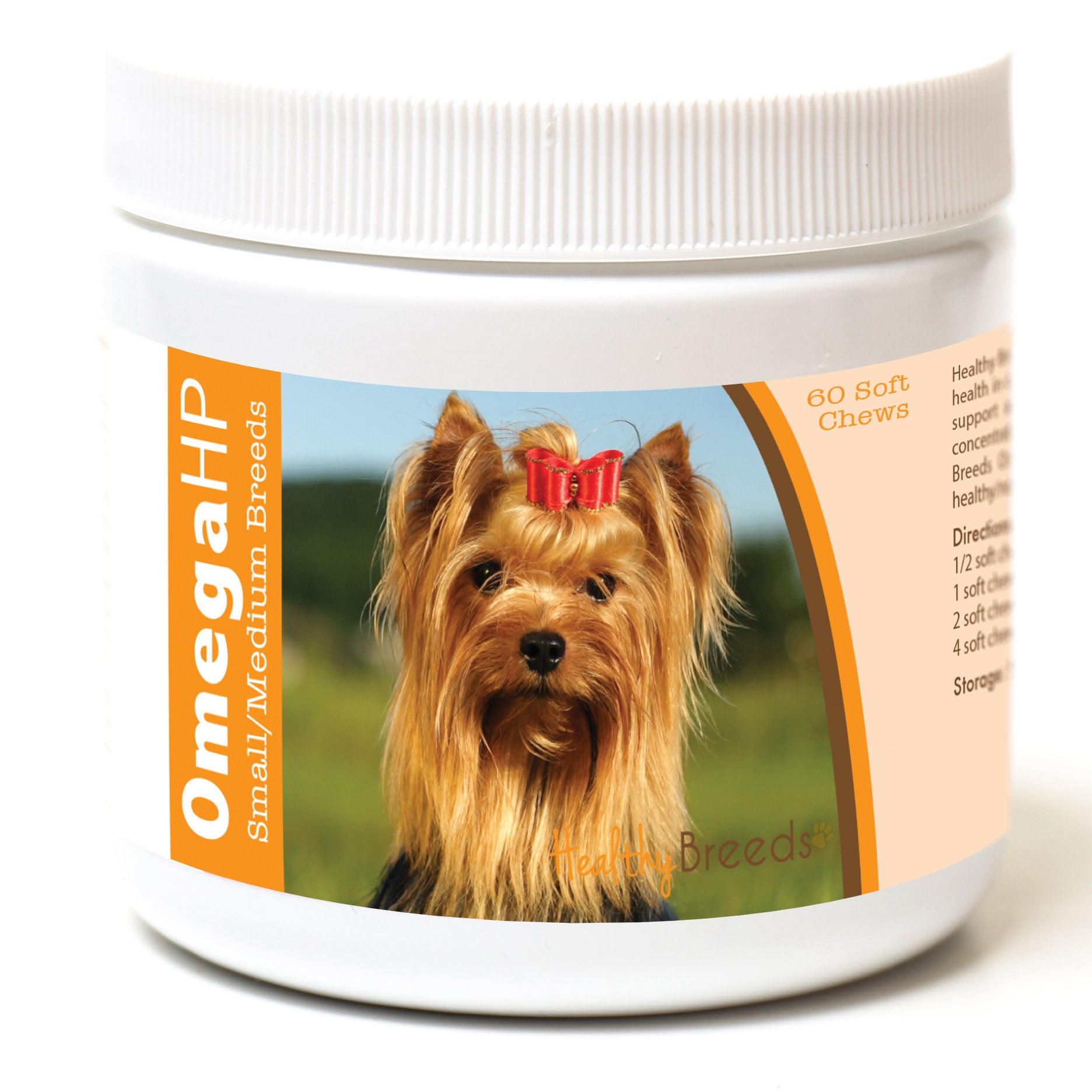 Healthy Breeds Yorkshire Terrier Omega HP Fatty Acid Skin and Coat Support Soft Chews 60 Count