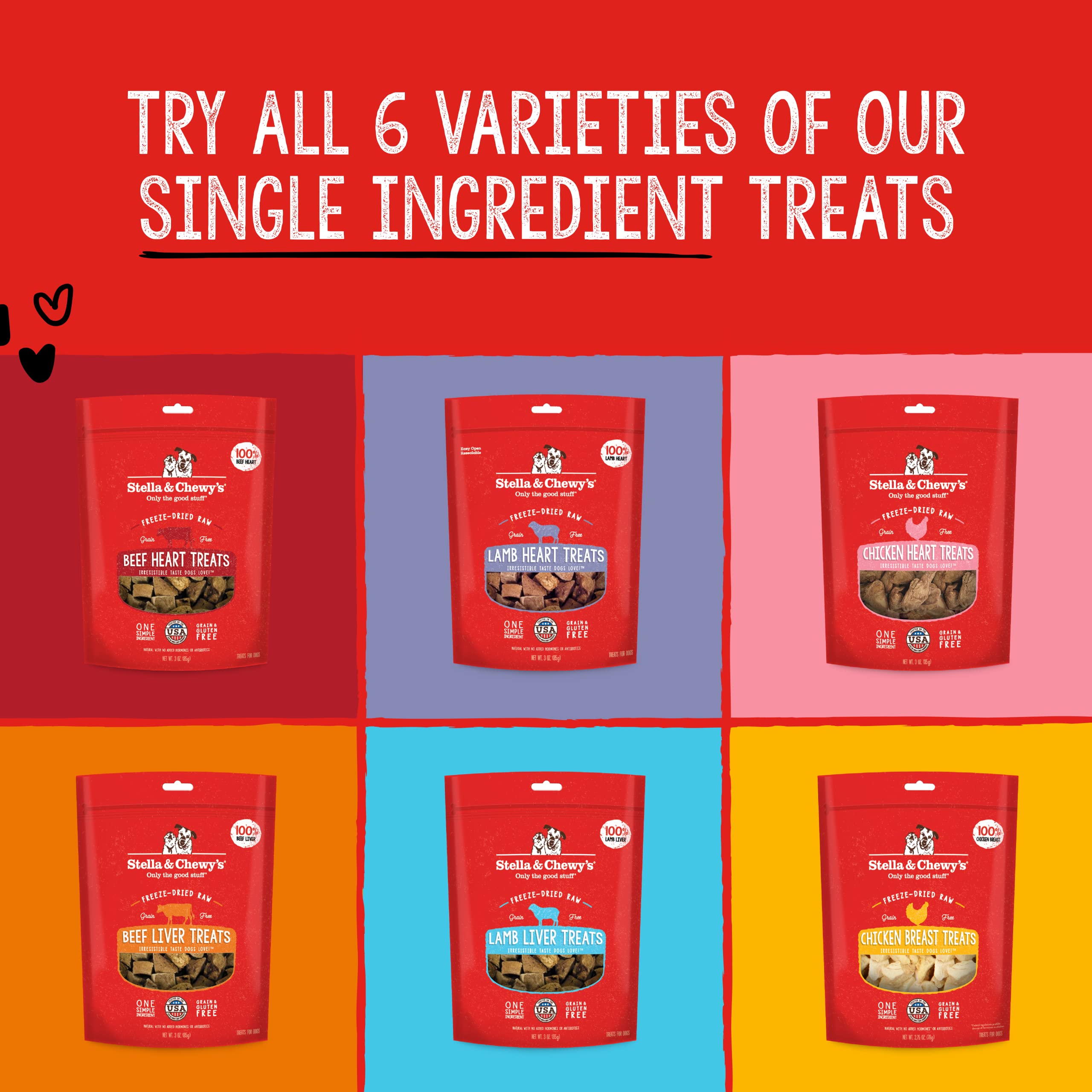 Stella & Chewys Freeze-Dried Raw Single Ingredient Chicken Breast Treats, 2.75 oz. Bag