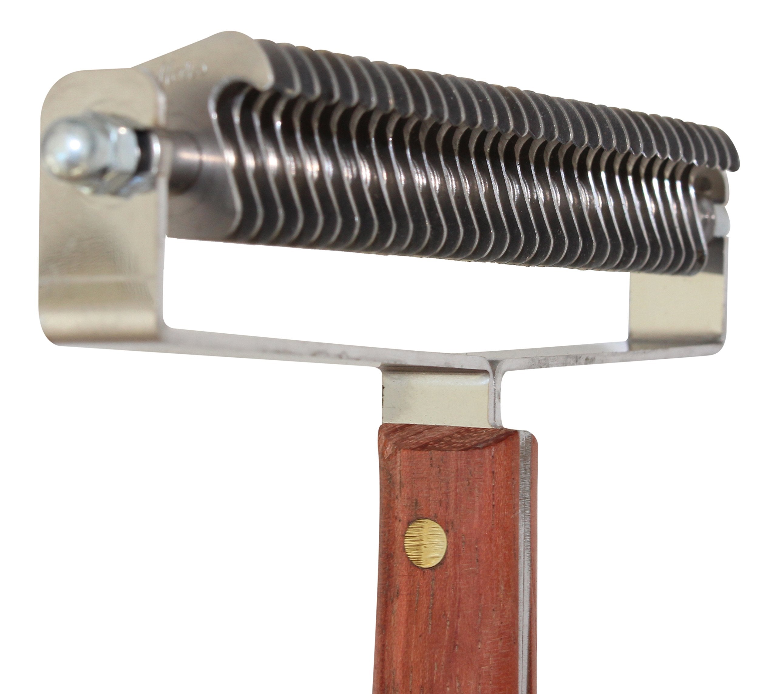 Mars Coat King Triple Wide Dematting Undercoat Grooming Rake Stripper Tool For Horses, Stainless Steel With Wooden Handle, Made In Germany, 30 Blade Heavy Coat