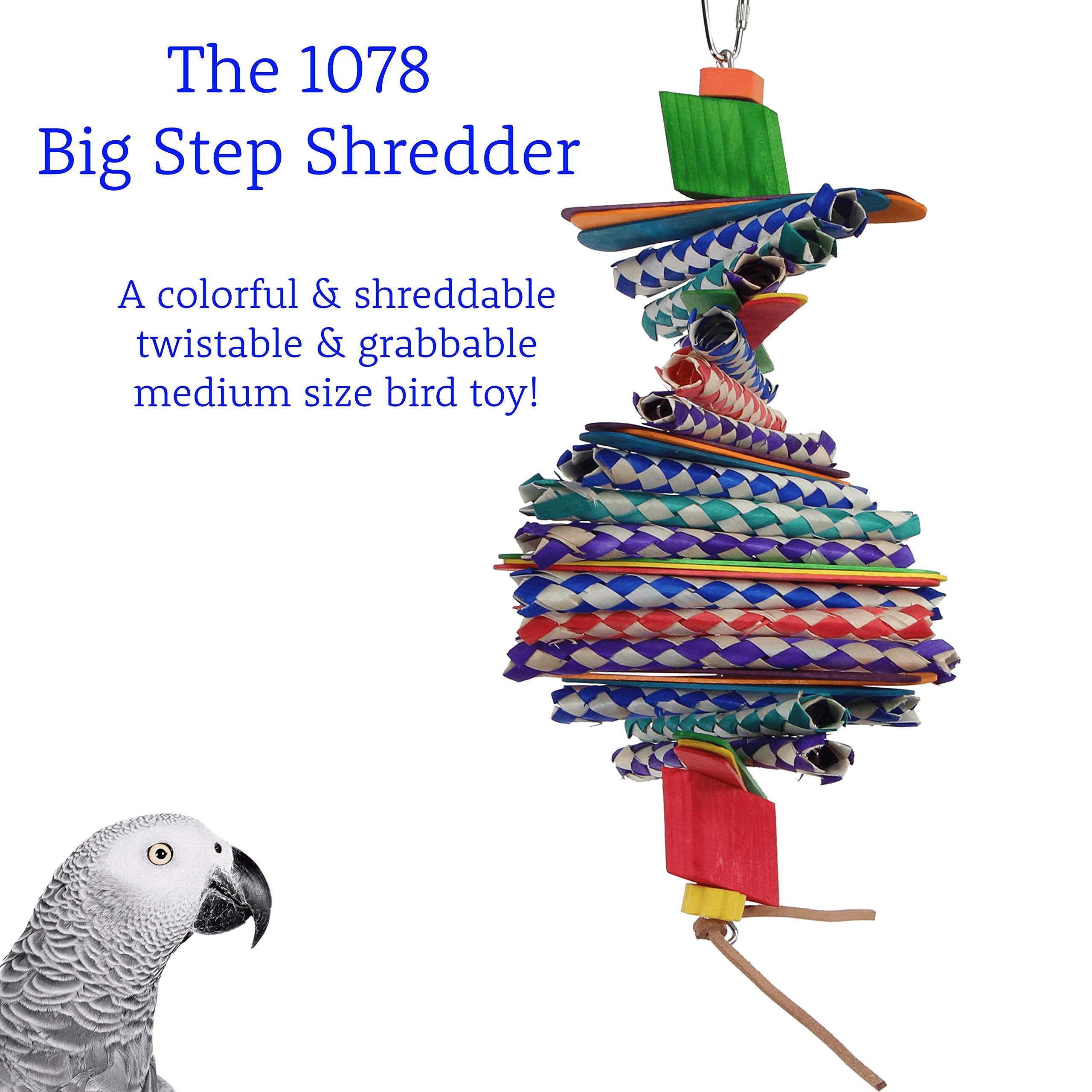 Bonka Bird Toys 1078 Big Step Shredder 10' X 6', Parrot Chew Forage Cage Toy, African Grey, Conure, Amazon, And Similar