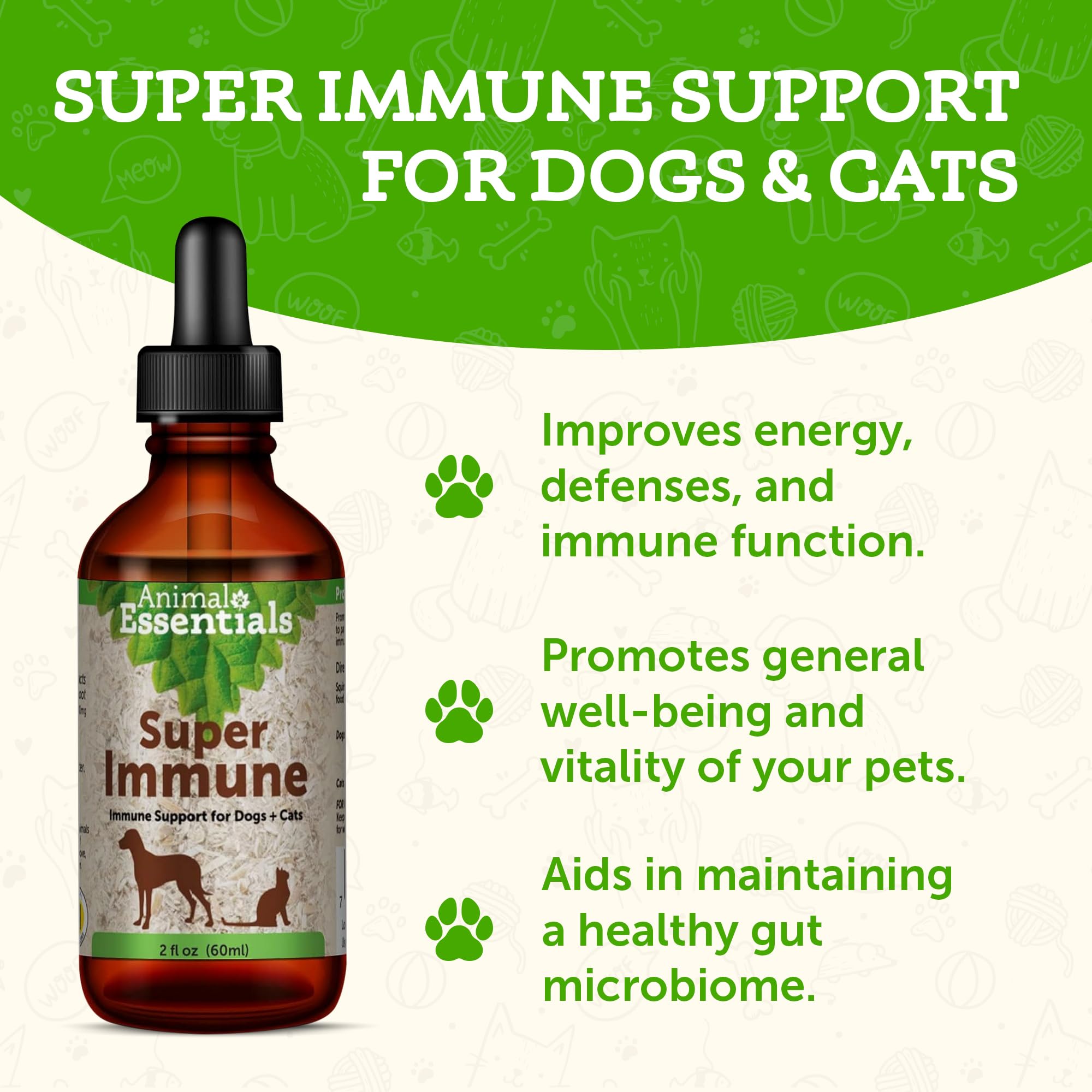 Animal Essentials Super Immune Support for Dogs & Cats, 2 fl oz - Ol Complex, Promotes Healthy Immune System