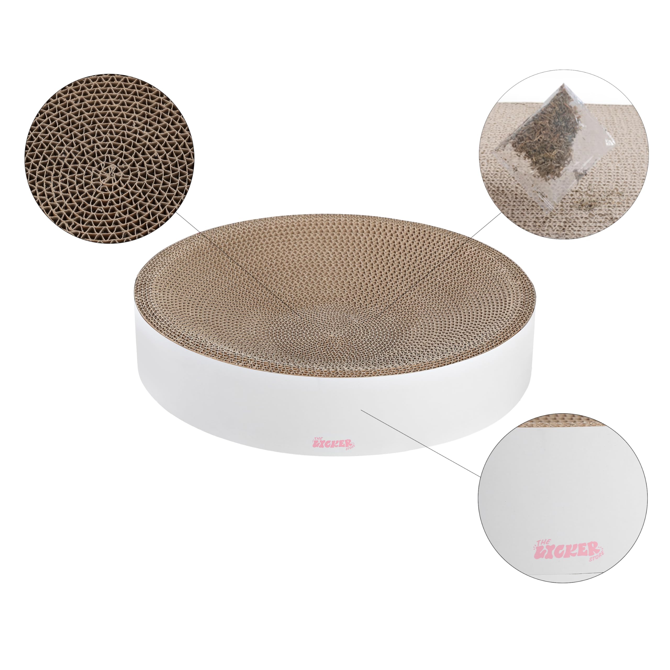The Licker Store Csr1010I Nelson 20.13'' Modern Cardboard Round Bowl Cat Scratcher With Catnip, Cloud