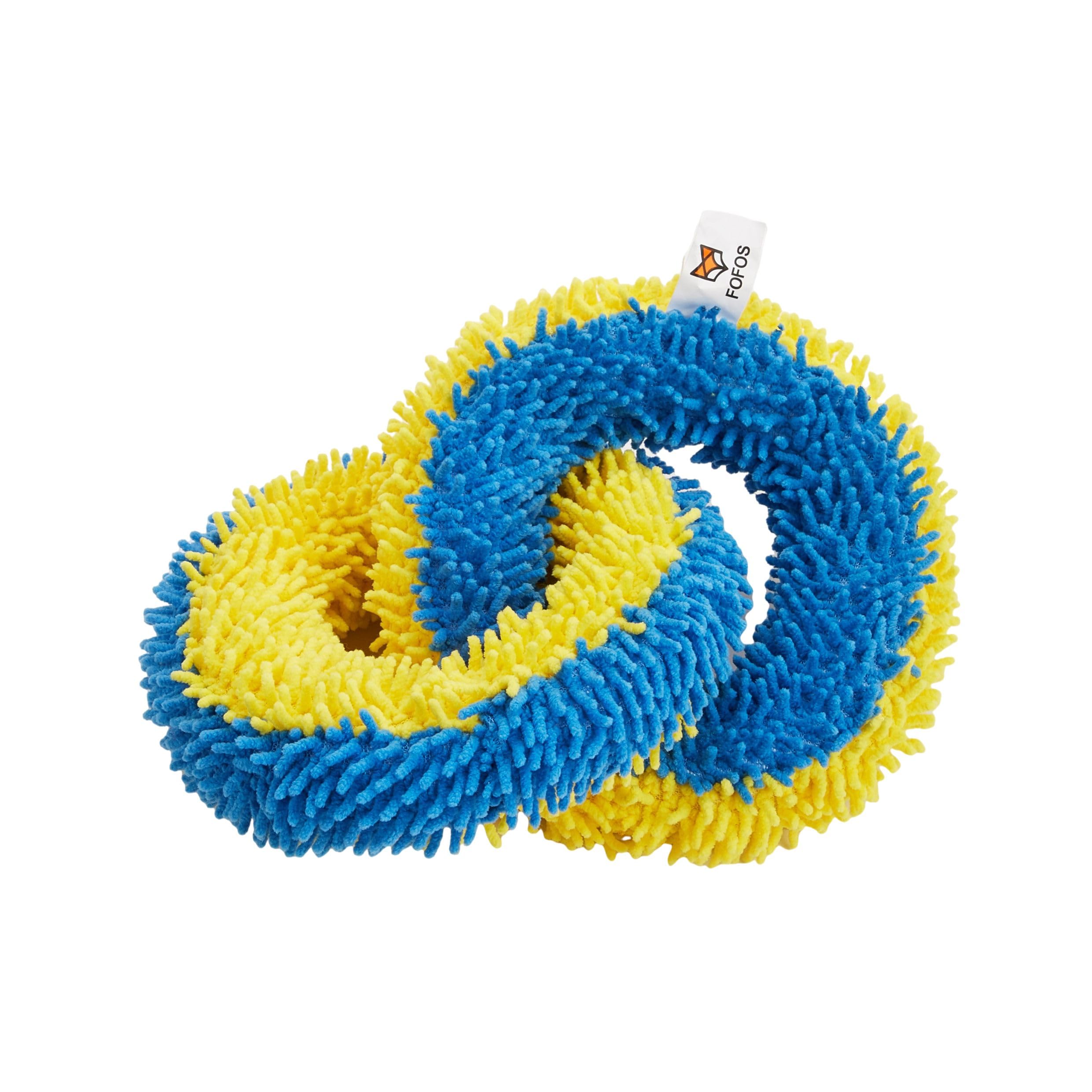 Barkbutler X Fofos Sports DoubleRing Dog Toy  Squeaky Toys For Dogs, Tough Plush Dog Toys For Medium Dogs (020Kgs)  Blue & Y