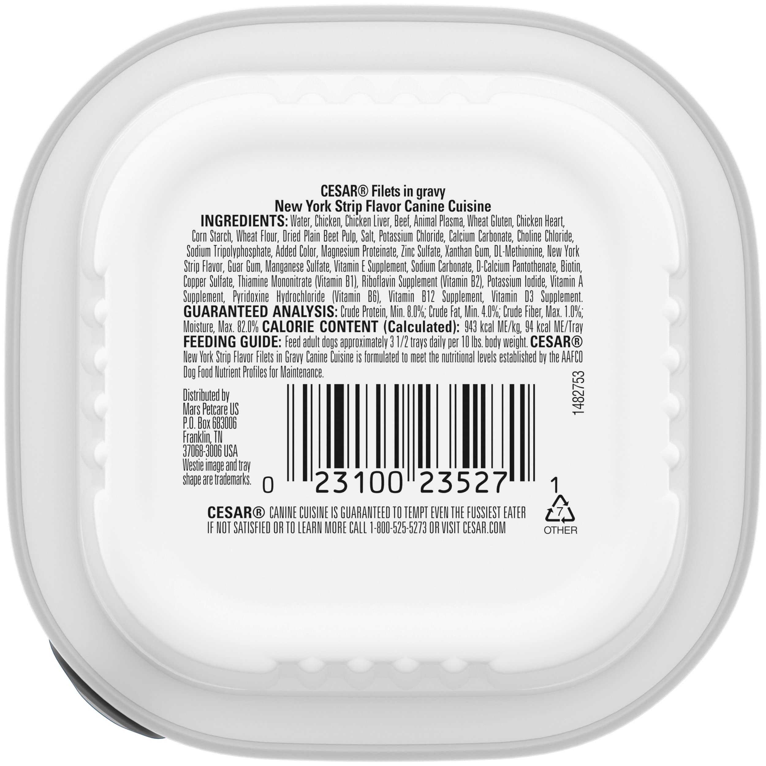Cesar Filets in Gravy Adult Wet Dog Food, New York Strip Flavor, 3.5 oz. (24 Count, Pack of 1)