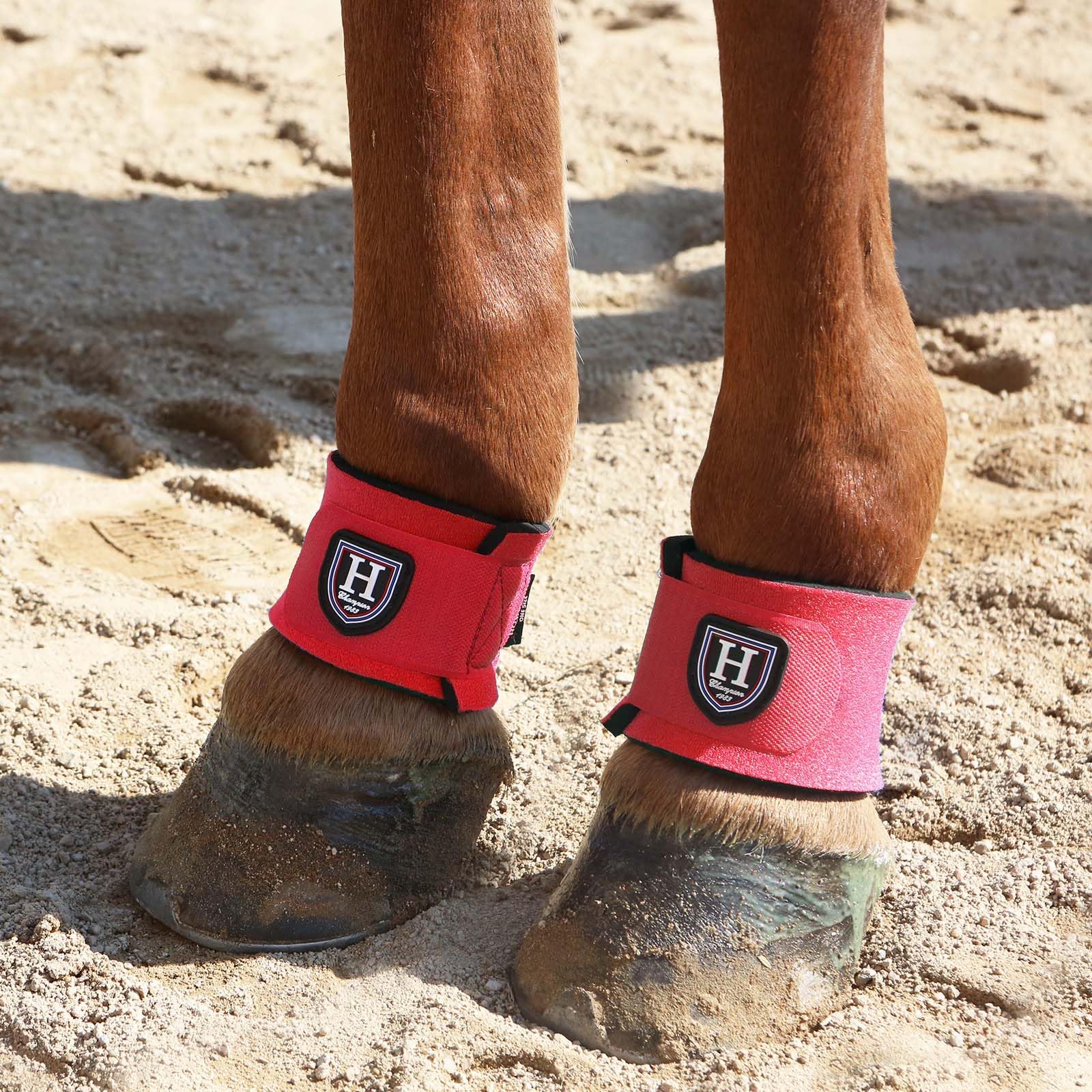 Harrison Howard Durable Shock-Absorbent Breathable Impact Protection Pastern Wraps For Horse Sold In Pairs Red