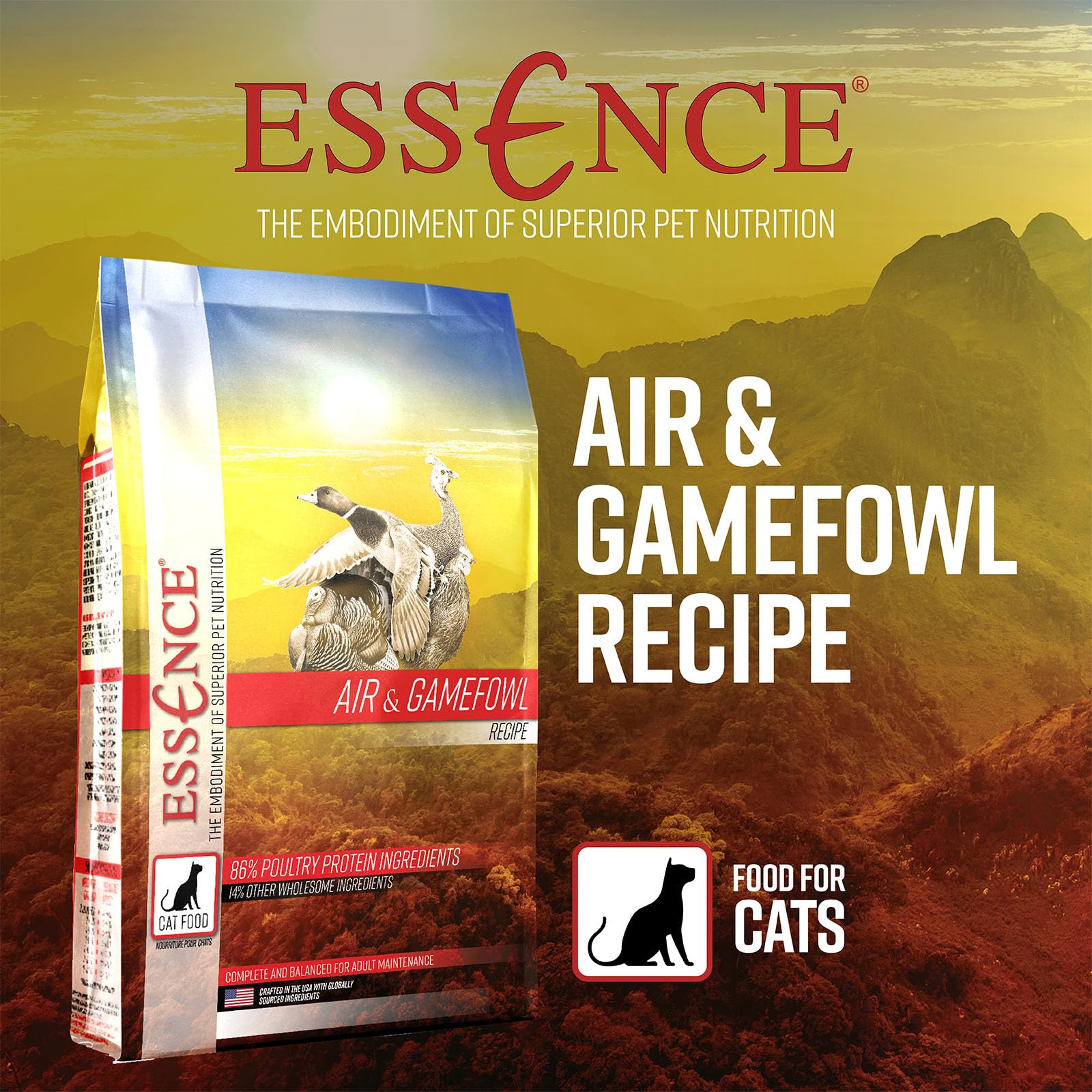 Essence AIR & Gamefowl CAT Recipe Dry CAT Food, 10LB Bag