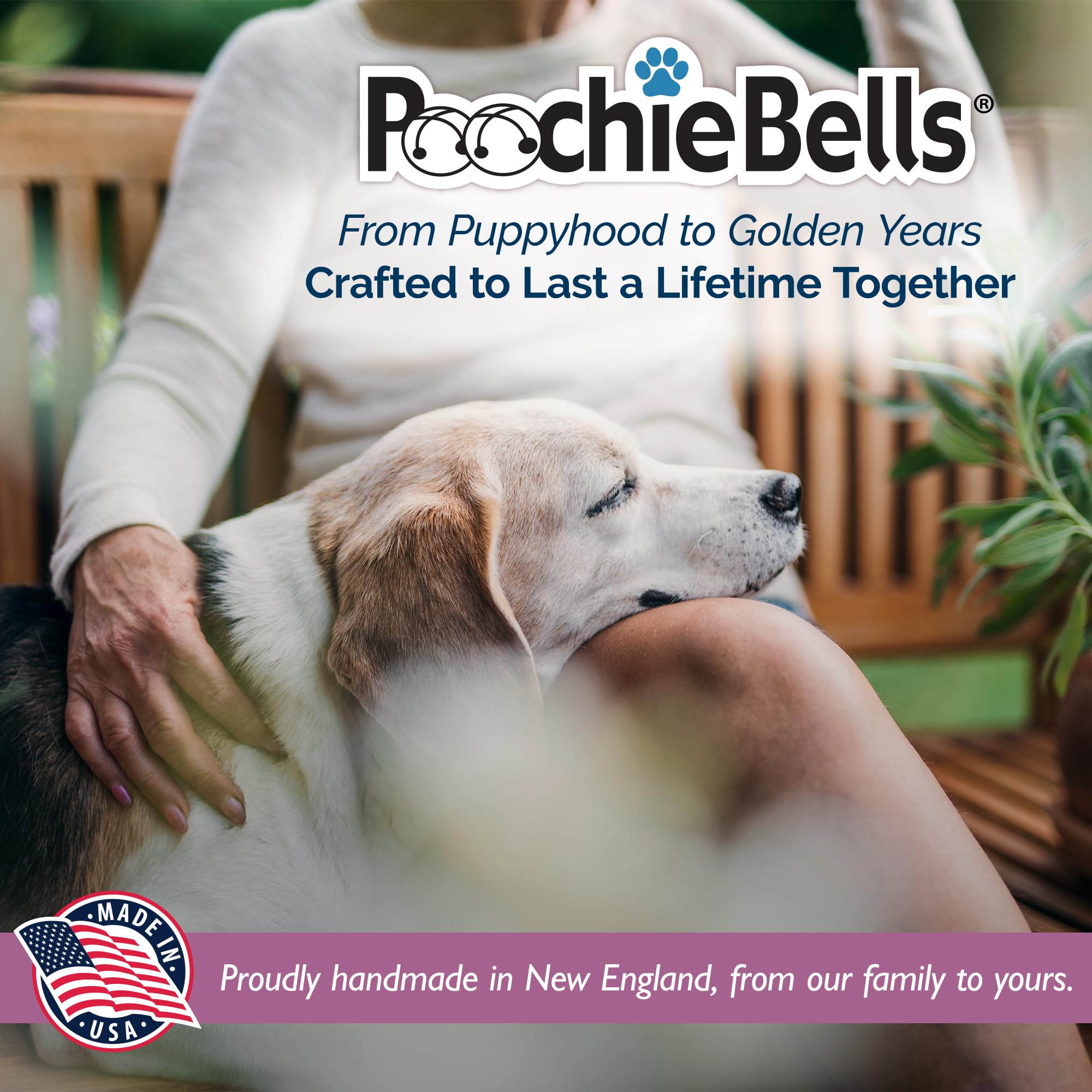 PoochieBells Dog Door Bells for Potty Training, Quick & Easy Puppy Potty Training Method Included, Handcrafted in USA with Loud,
