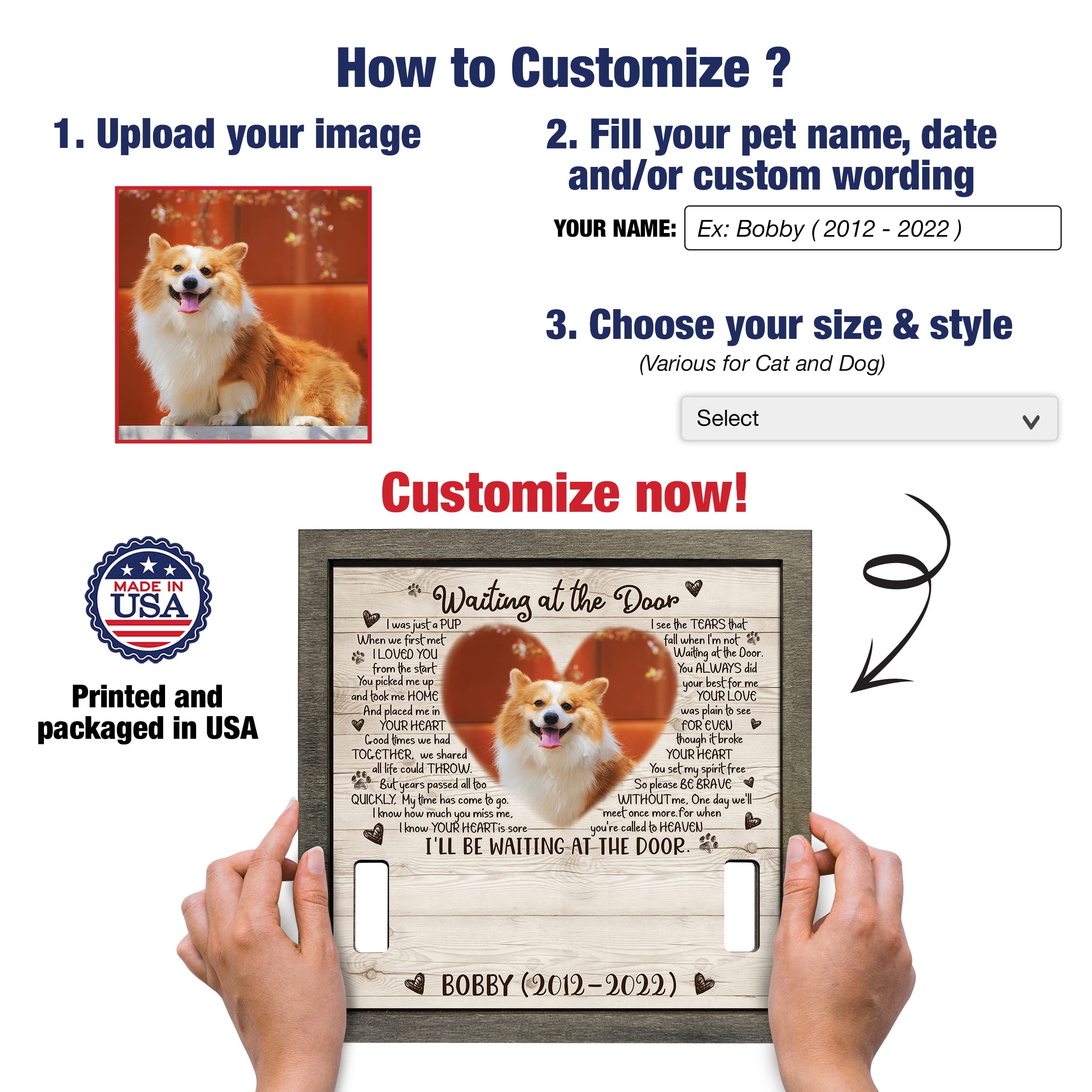 Bfigift Personalized Pet Memorial Gifts Dog Memory Gifts Dog Memorial Frame Dog Died Sympathy Gift Dog Memorial Plaques Personalized For Pet That Passed Cat Memorial Picture Frame Best Dog Ever Gifts