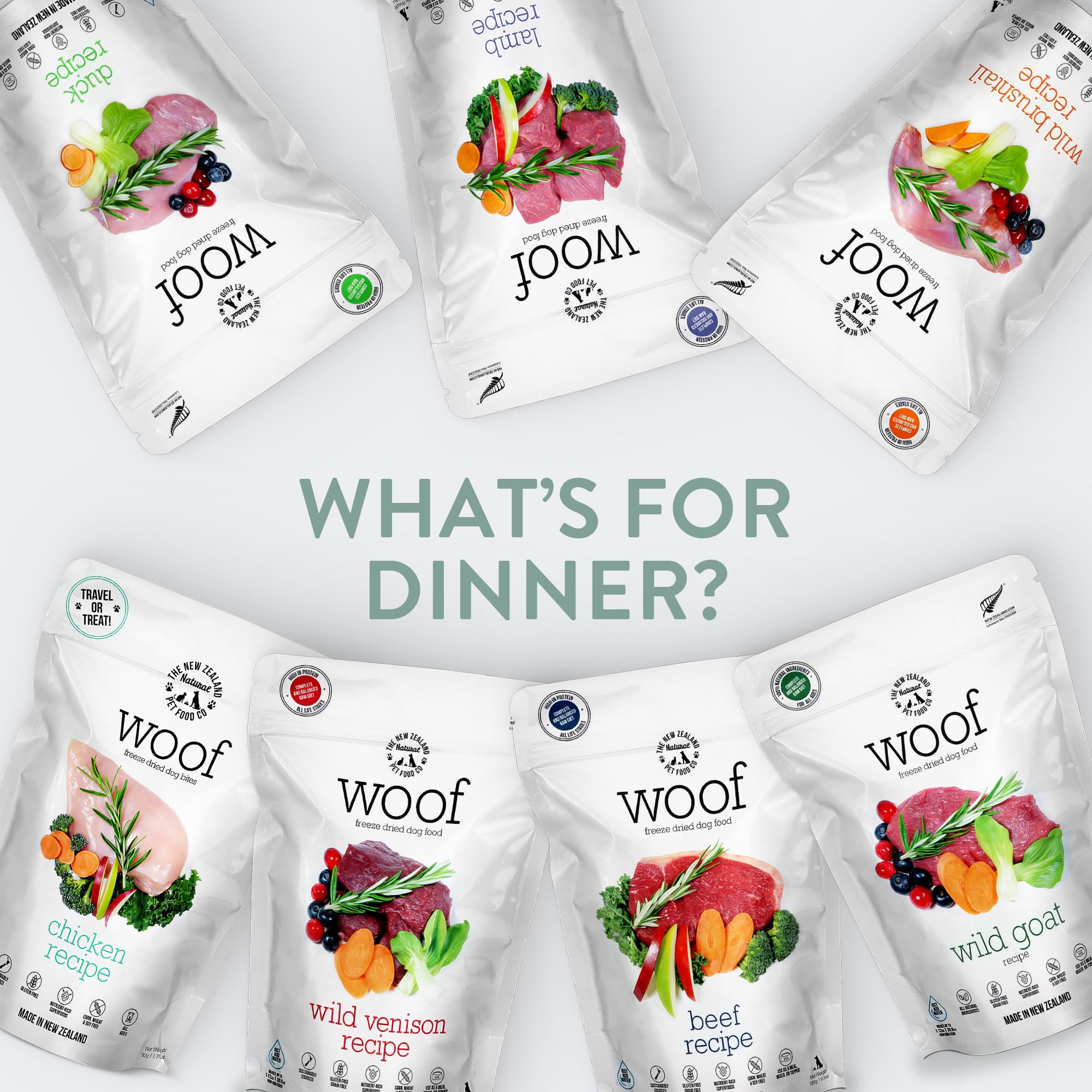 The New Zealand Natural Pet Food Co. WOOF Freeze Dried Dog Food - Chicken Recipe, High Protein Dog Treats & Snacks, Dog Food Top