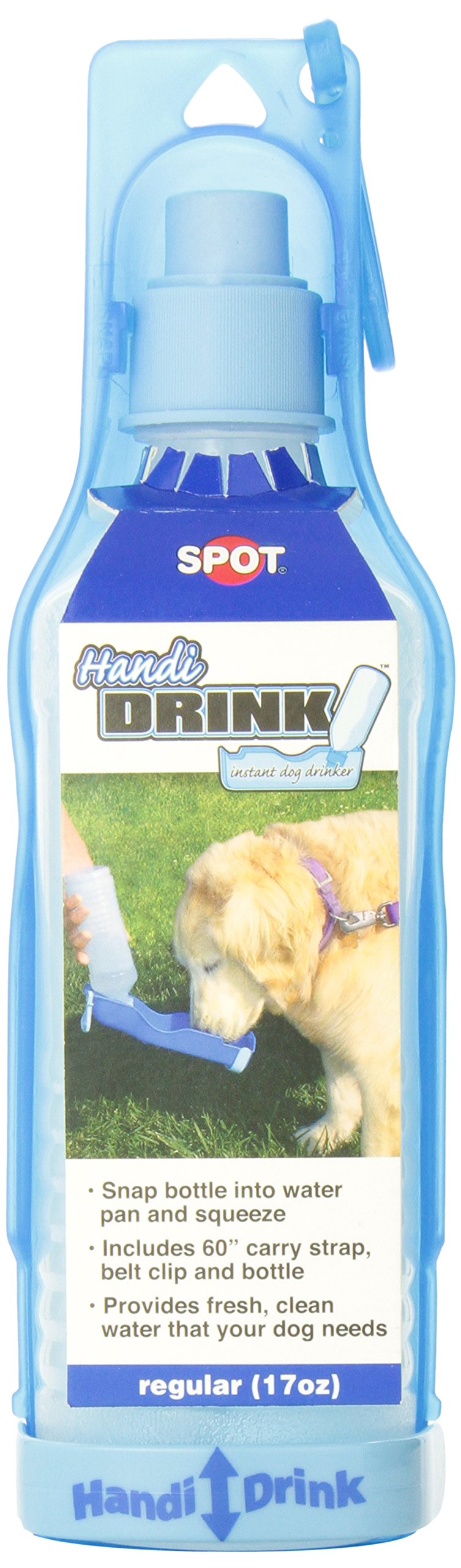SPOT Ethical Pet Handi-Drink 17-Ounce Waterer, Blue, Plastic, Model 51502