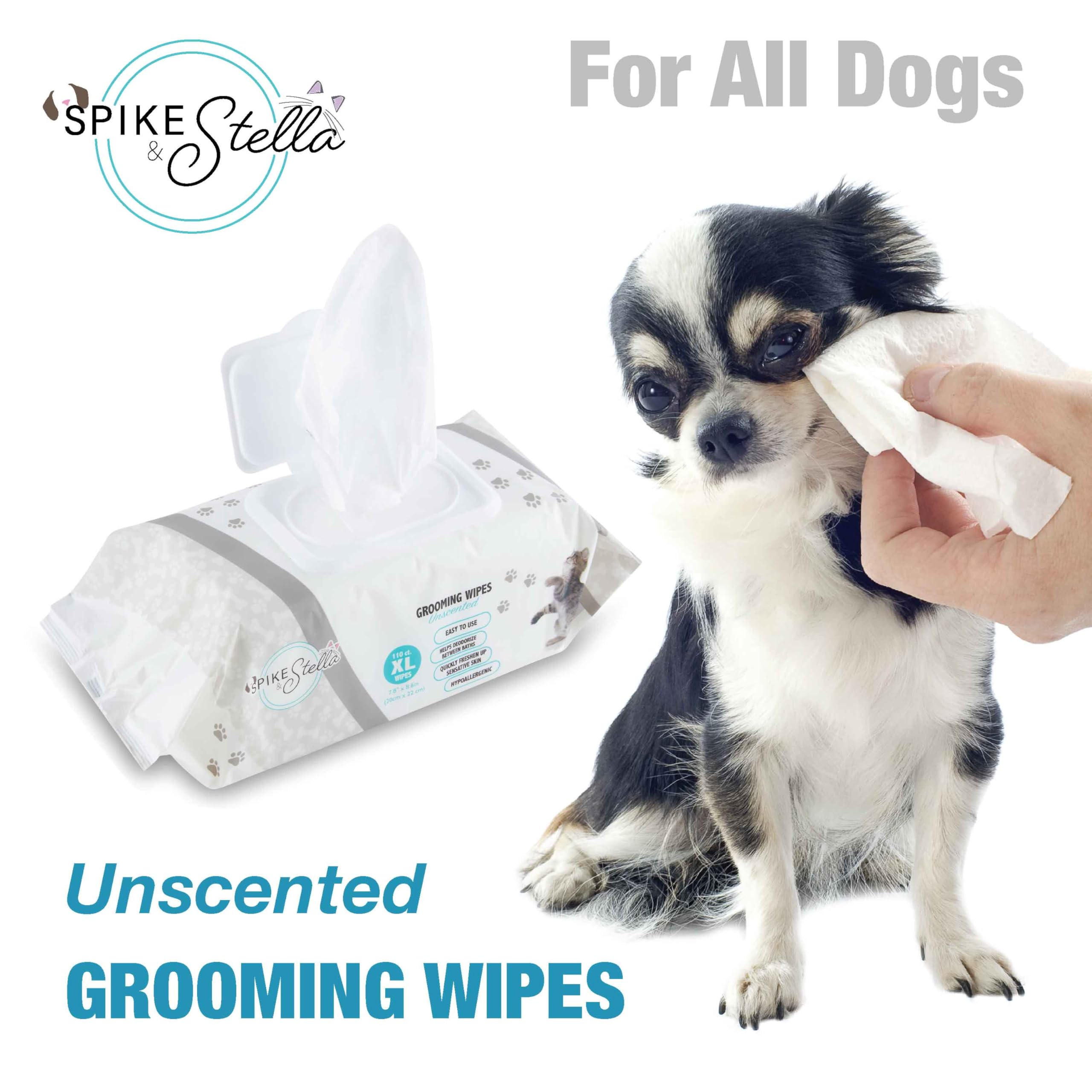 110 Pack Pet Grooming Wipes - Large & Extra-Large Sizes - Lavender, Aloe, & Unscented Variations - Hypoallergenic & Extra Durabl
