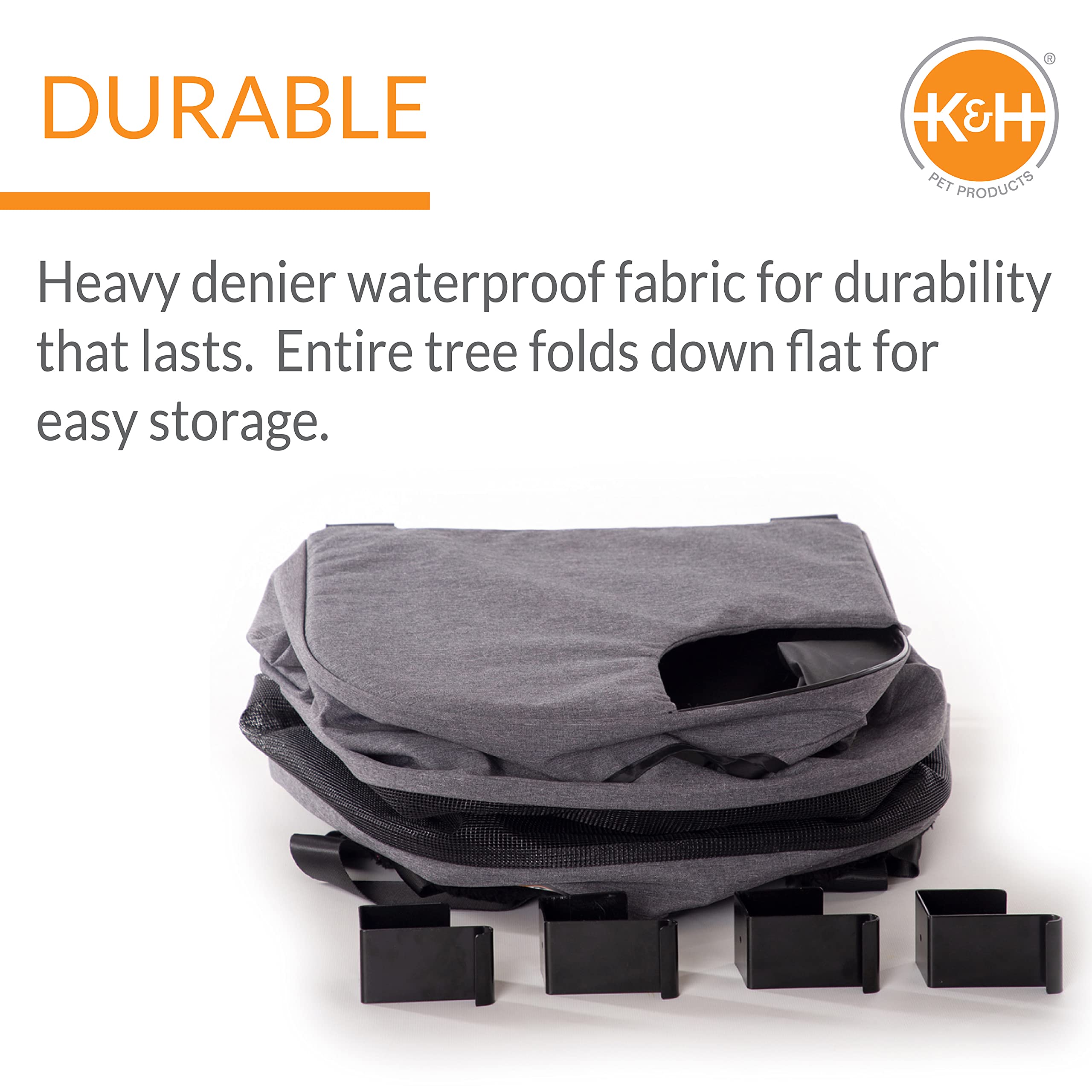 K&H Pet Products Hangin Cat Tree Condo 3 Level Door Mounted Cat Furniture, Space Saving, Mesh Level, Peep Holes, Interconnecting