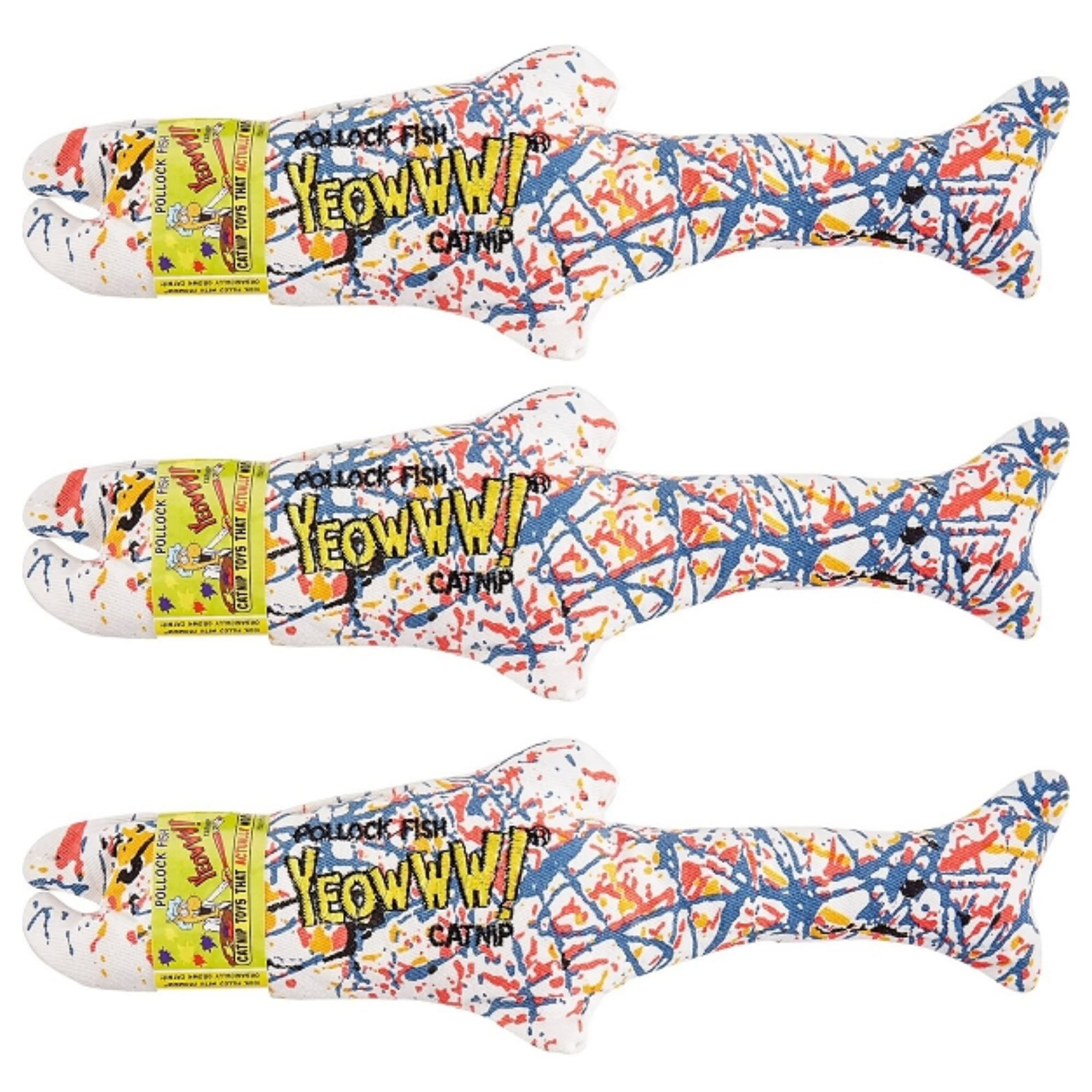 Yeowww! Pollock Fish Catnip Toy, 3 Pack