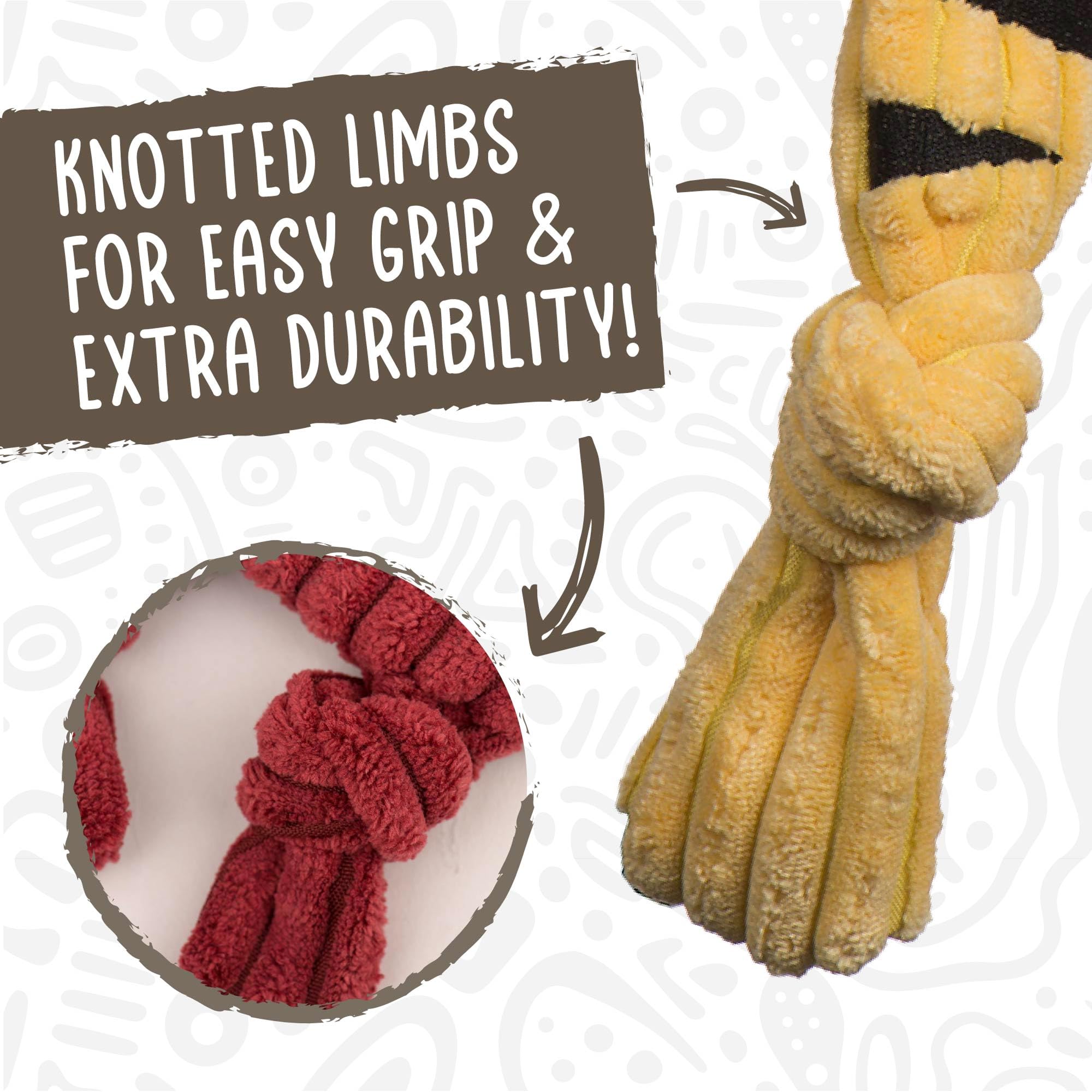 Hugglehounds Flatties - Dog Plush Toys To Keep Them Busy, Squeaky Crinkle Pet Toy For Small, Medium, & Large Dogs, Durable Stuff