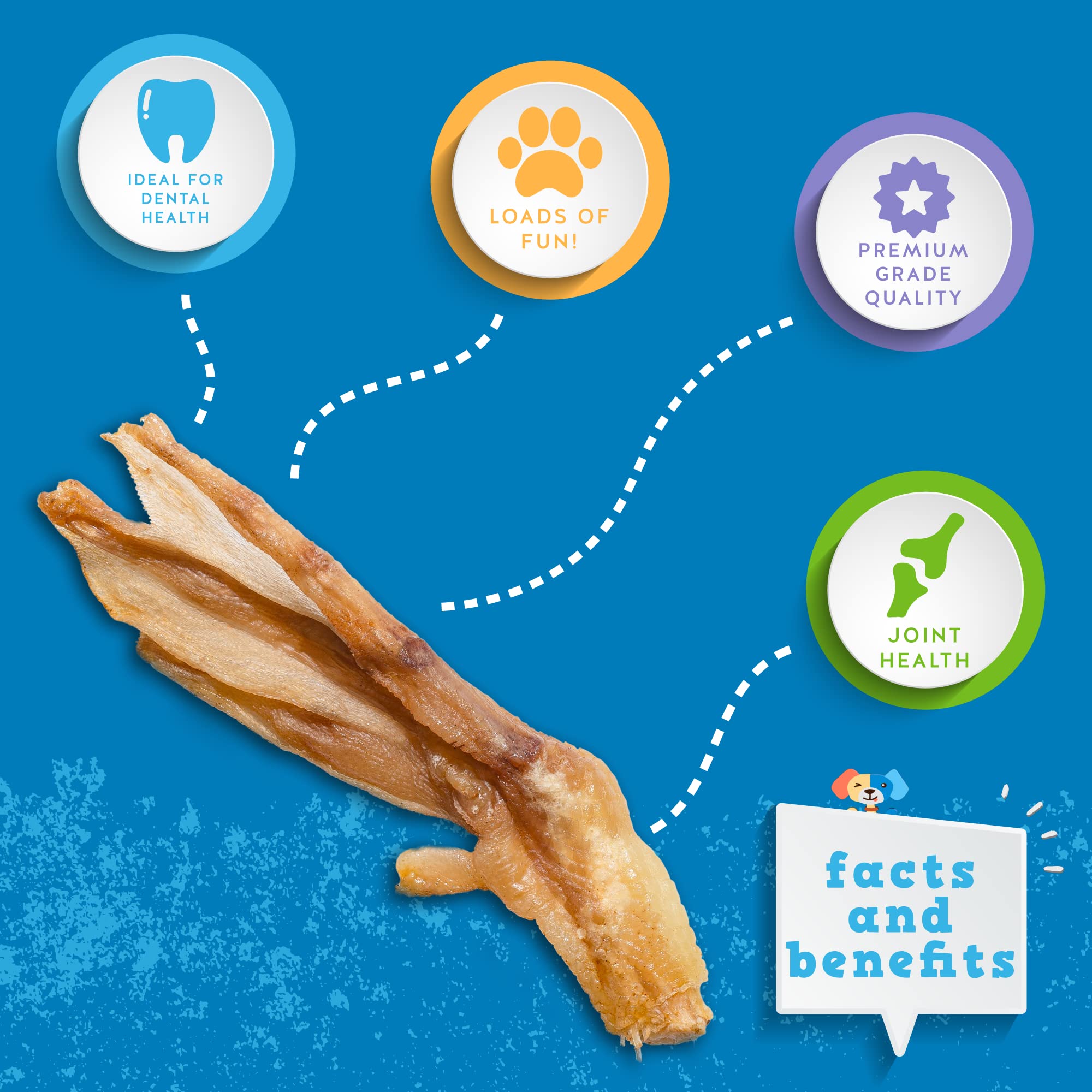 Jack&Pup Duck Feet Dog Chew Dog Treats for Medium Dogs and Small Dogs | All Natural, Single Ingredient Dehydrated Duck Feet (20