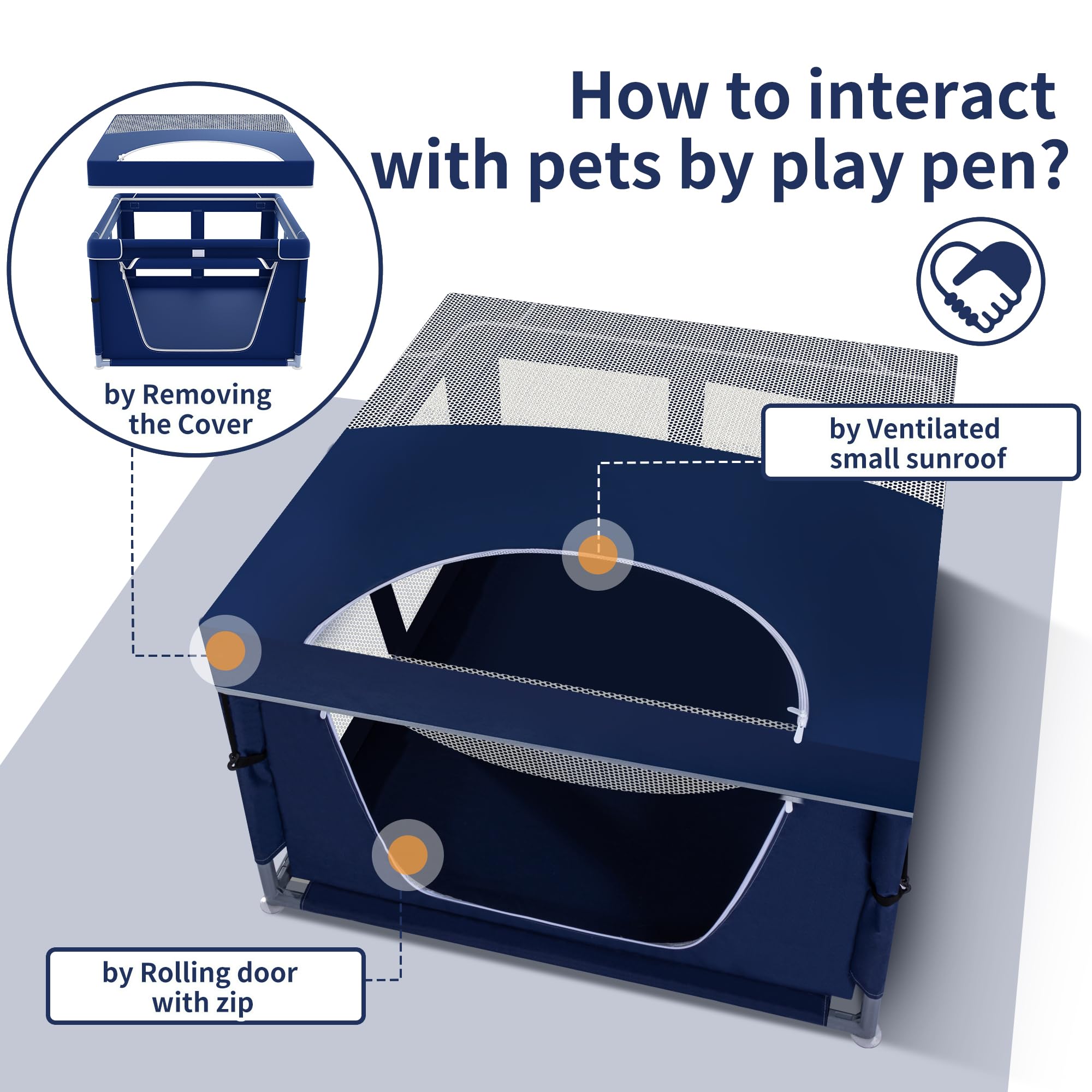 Dog Kitten Playpen With Play Pen Cover For Cat Indoor, 42X42 X25.5 Puppy Playpen For Small Pet With See-Through Topper Proof Enc