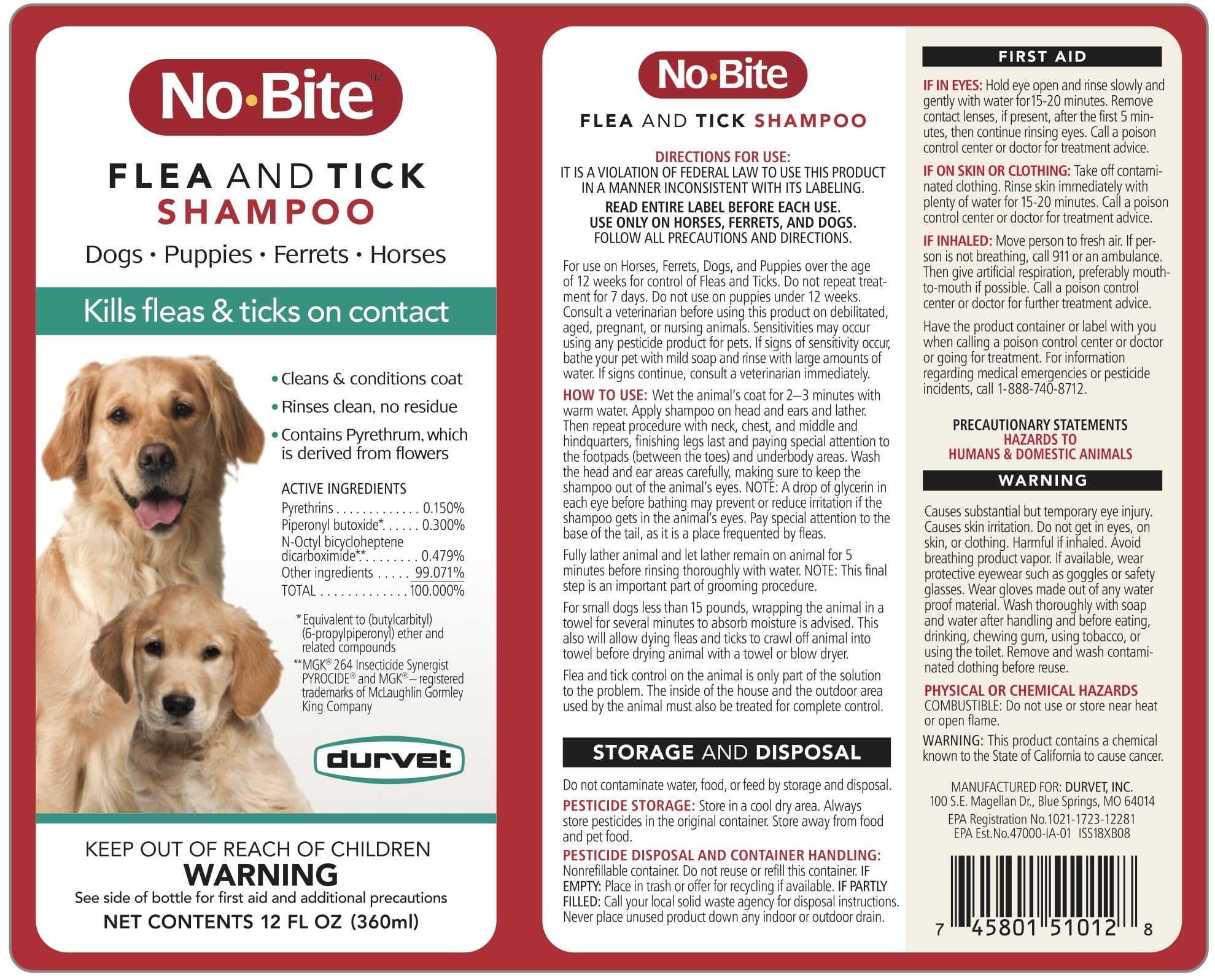 Durvet No-Bite Shampoo, 12-Ounce