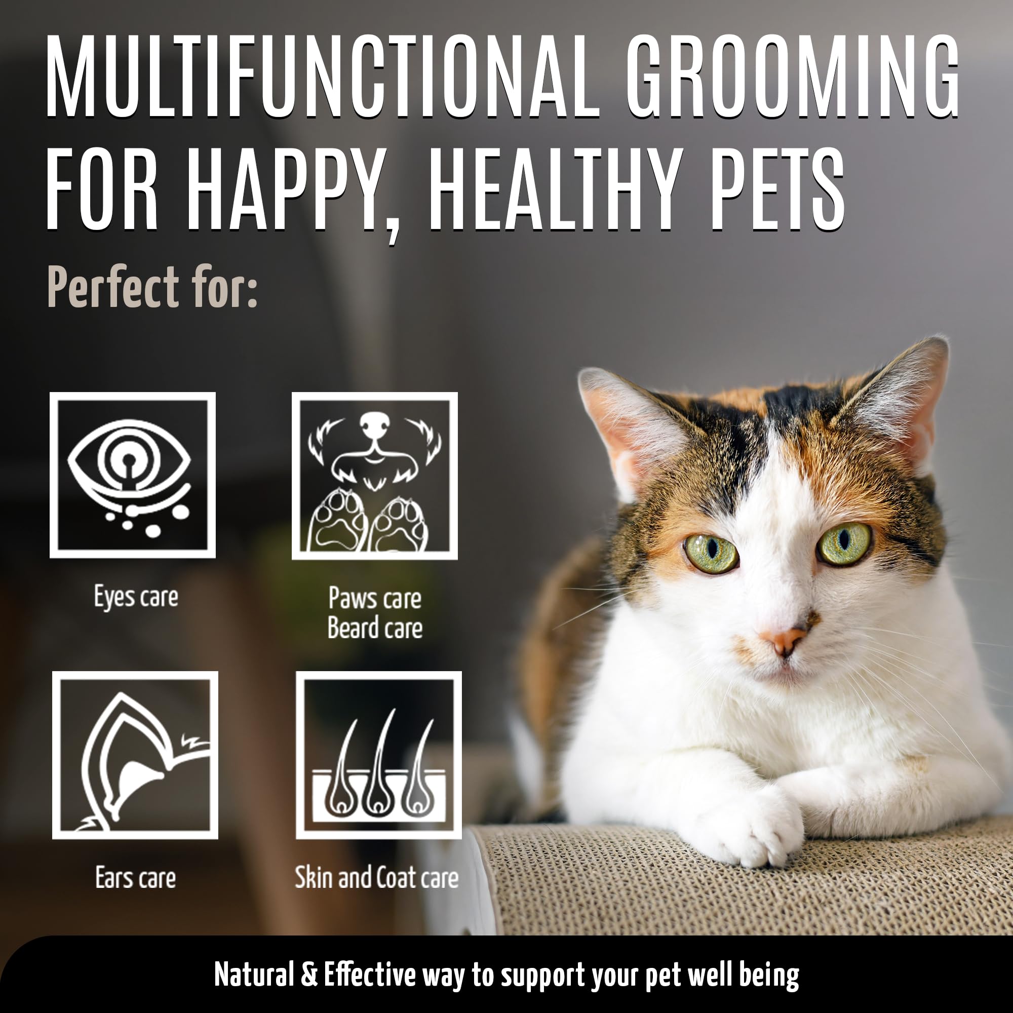 Tauro Proline Ultra Natural Care 6In1 Multi-Functional Pure Mist Professional Pets Eyes Ears And Coat Groom Spray, 250Ml