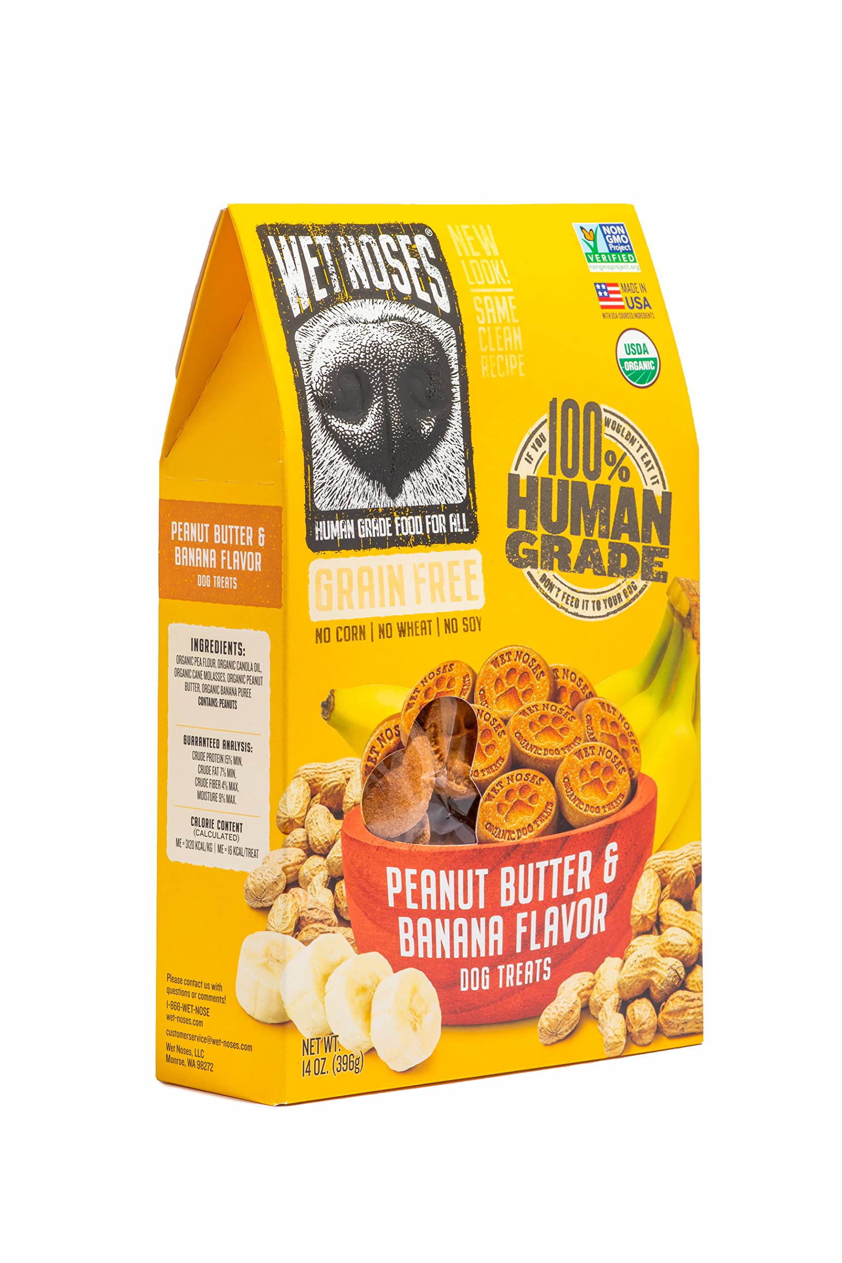 Wet Noses Grain Free Peanut Butter Banana Dog Treats 14 oz.