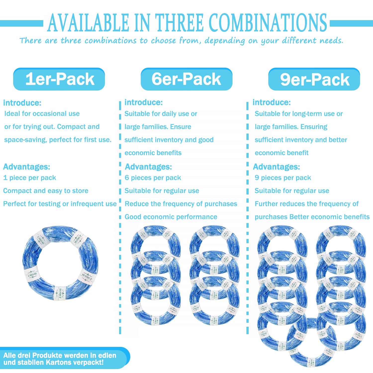 Hupirct 9-Pack Refill Bags, 50% Longer Length, More Capacity, Additional Odor-Inhibiting Evoh Material, Compatible With Most Dia