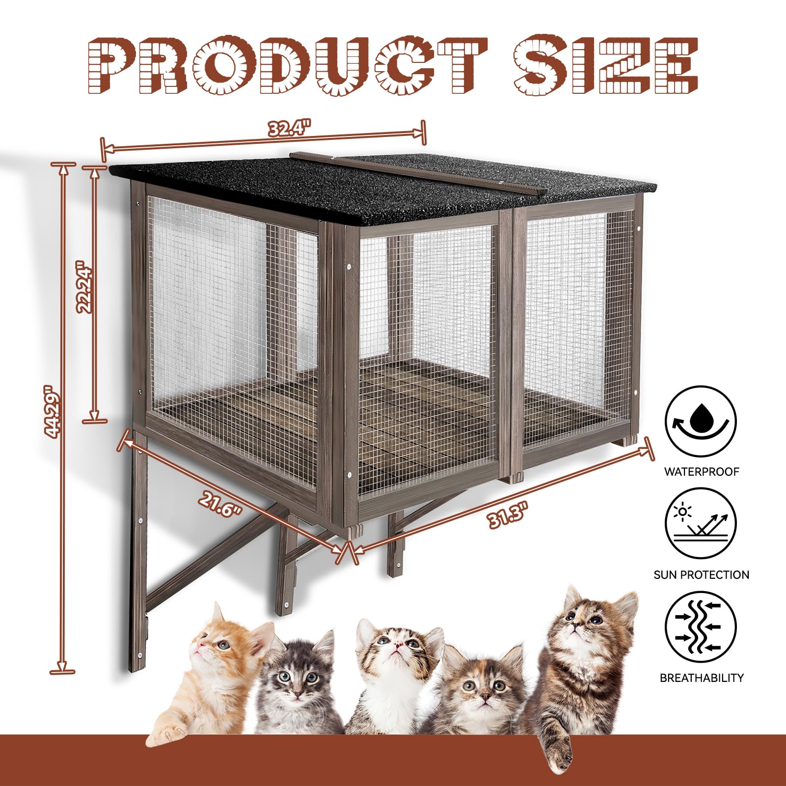 Cat Catio Outdoor Window Enclosure For Large Cats - Expandable Cat Window Bed For Napping, Sunbathing & Enjoying Scenery