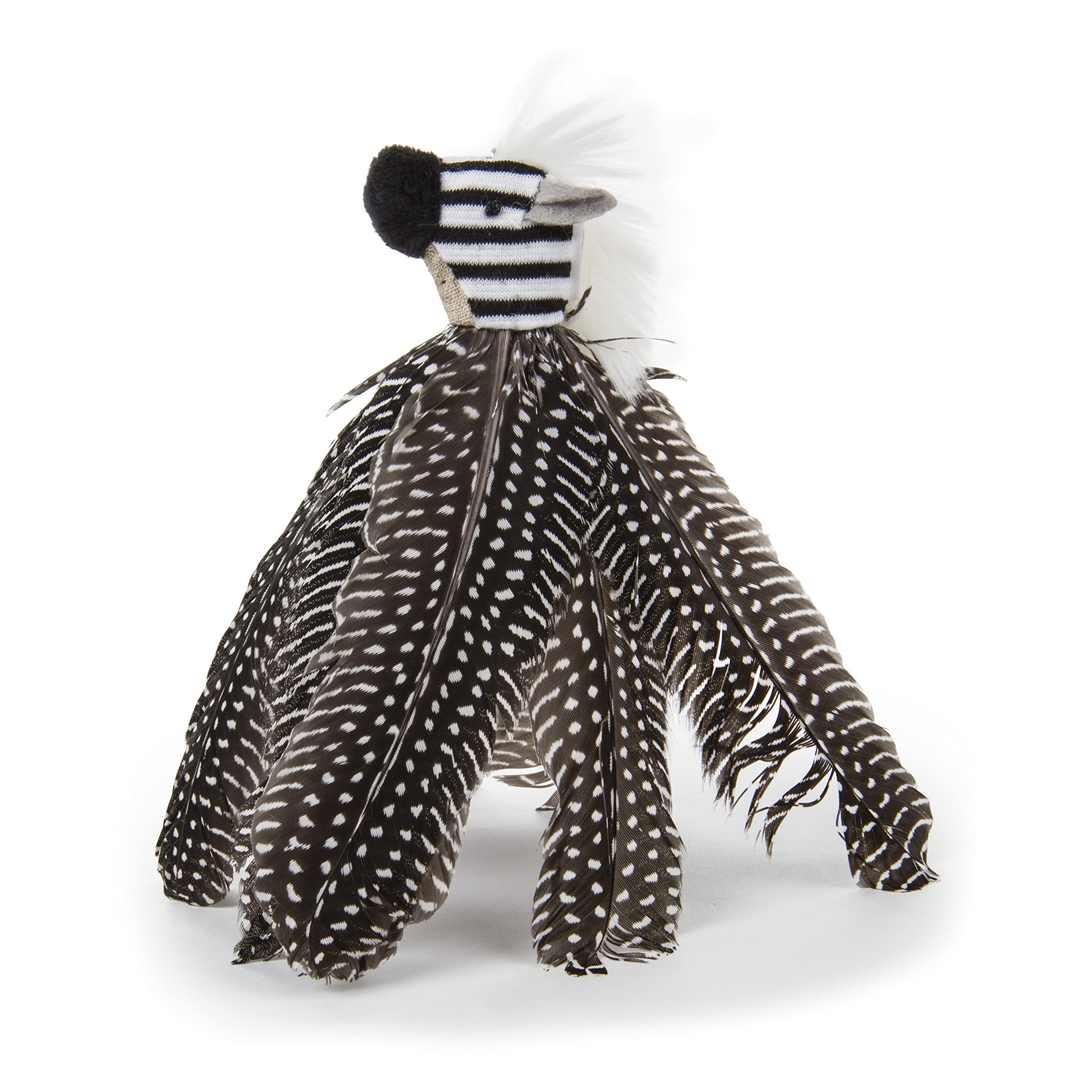 Petlinks Happynip Zippy Zebra Feather Cat Toy, Contains Silvervine & Catnip - Black/White, One Size