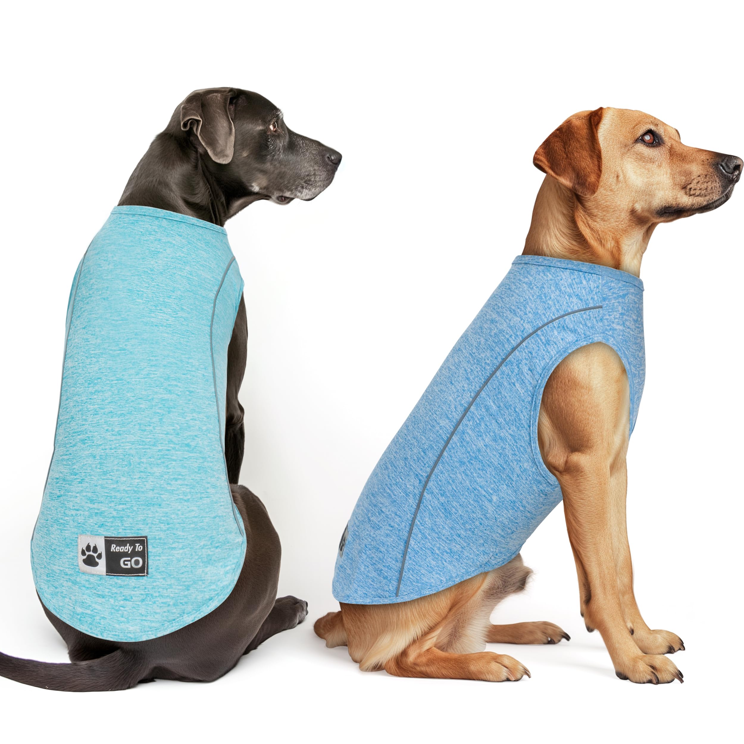 KYEESE 2Pack Dog Shirts Dog T Shirt with Reflective Stripe Pet Shirts for Medium Dogs Boy Athletic Tank Top Breathable Sleeveles