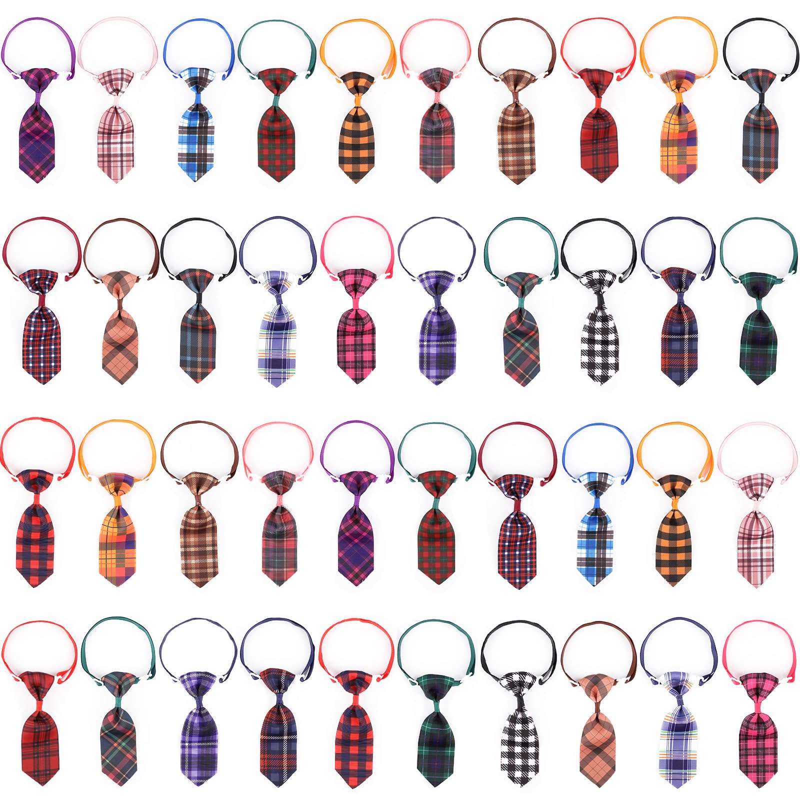 Segarty Small Dog Ties, 40 Pcs Assorted Pattern Adjustable Pet Bow Ties For Small Dogs Bows Cats Grooming Bowties Puppy Neckties